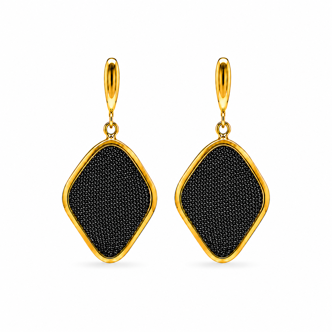 AIMA 18K Gold Vermeil Small Drop Earring with Black Mesh