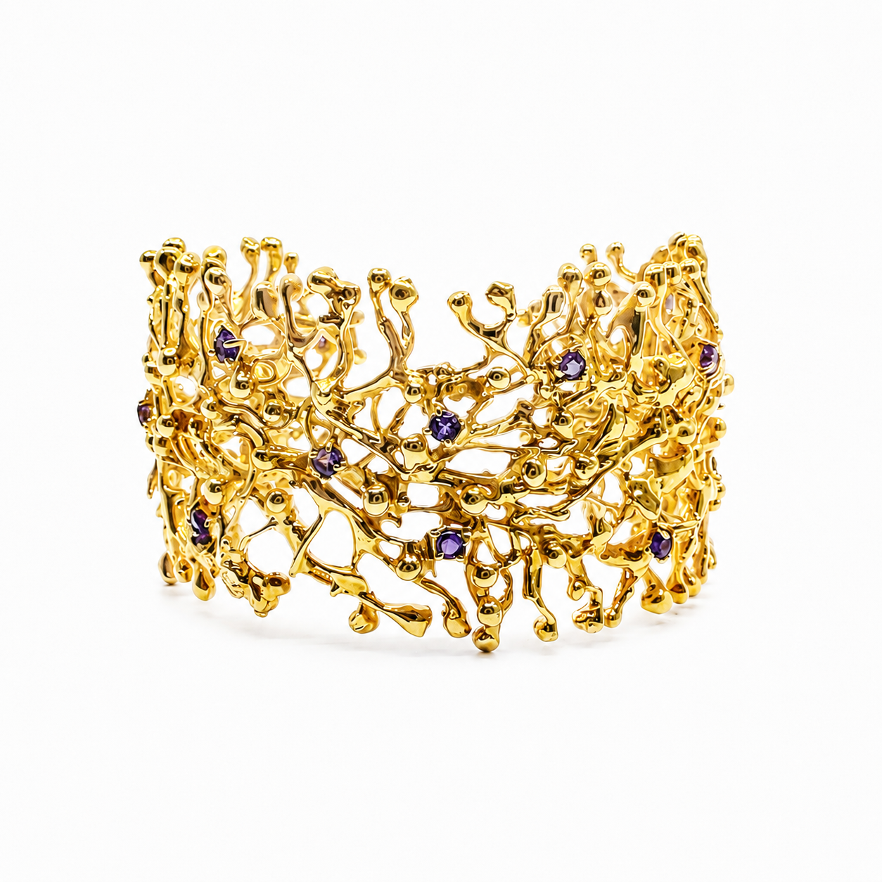 NURAI Cuff Bracelet with Amethyst