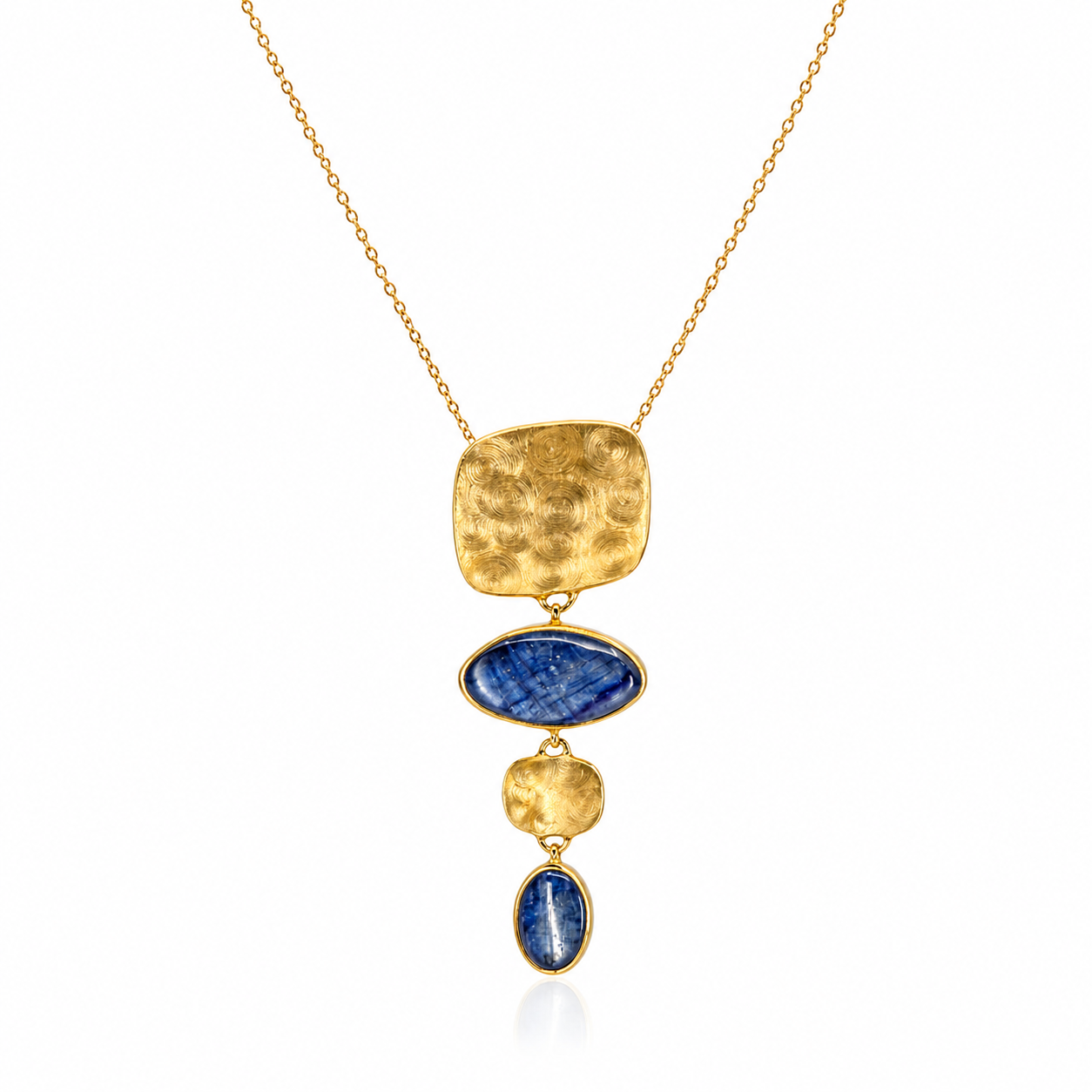 DUNE 18K Gold Vermeil Dangle Necklace with Kyanite
