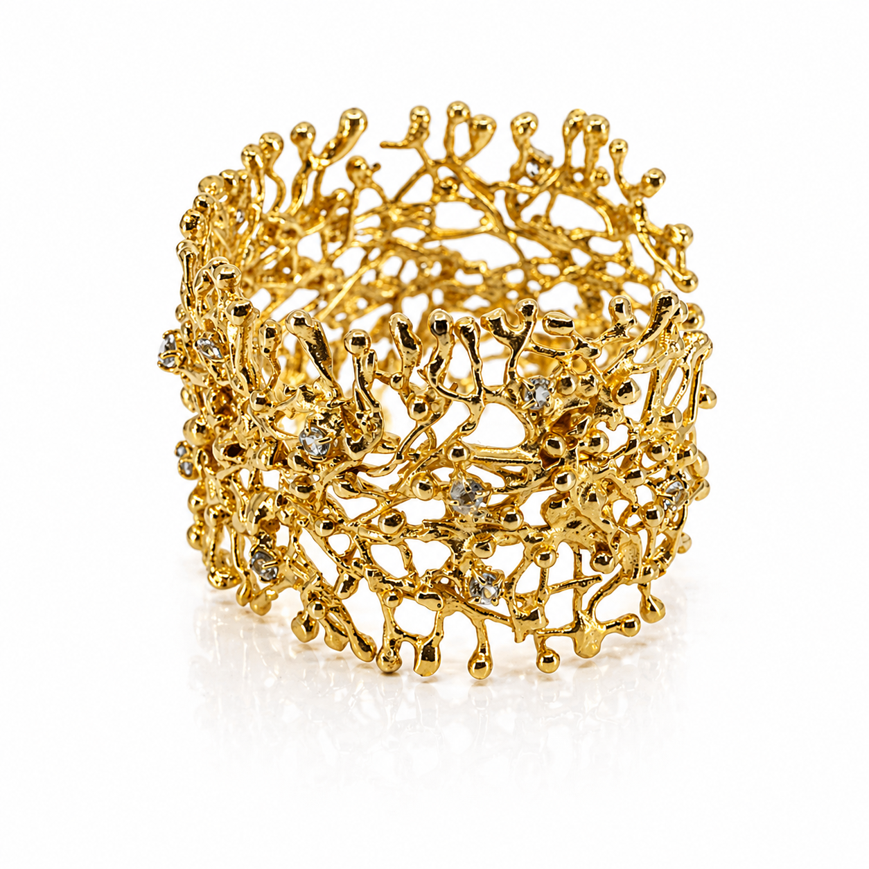 NURAI Cuff Bracelet with Topaz