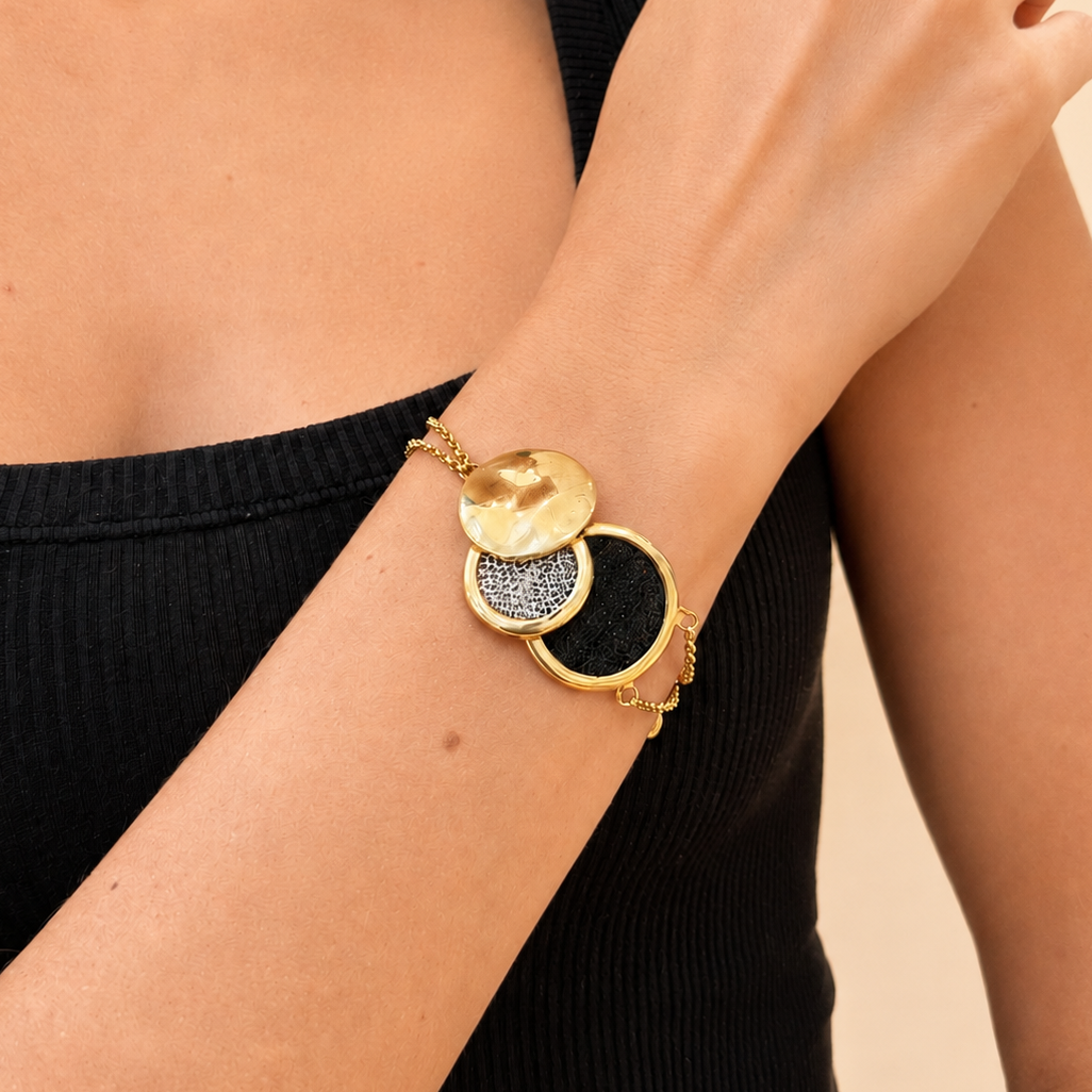 AIMA 18K Gold Vermeil Multi Disc Bracelet