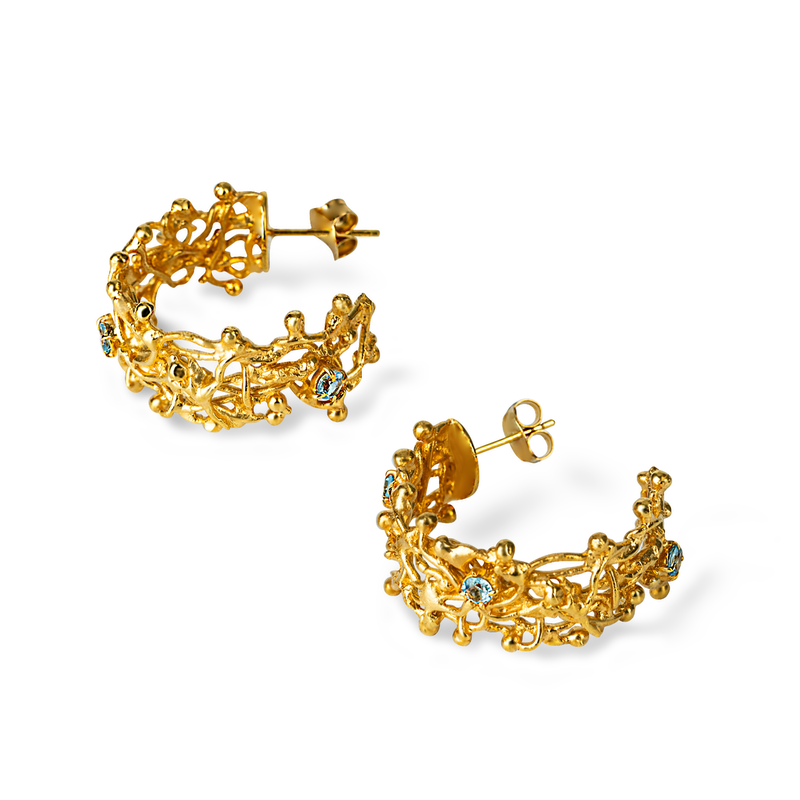 NURAI Round Earring with Topaz