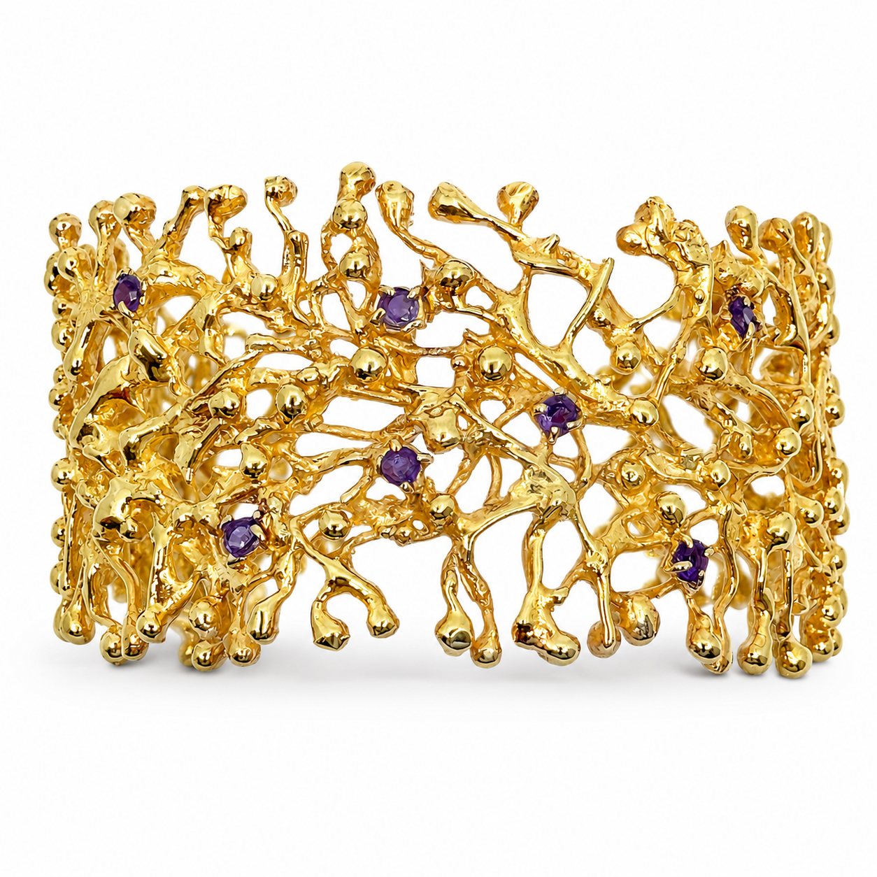 NURAI Cuff Bracelet with Amethyst