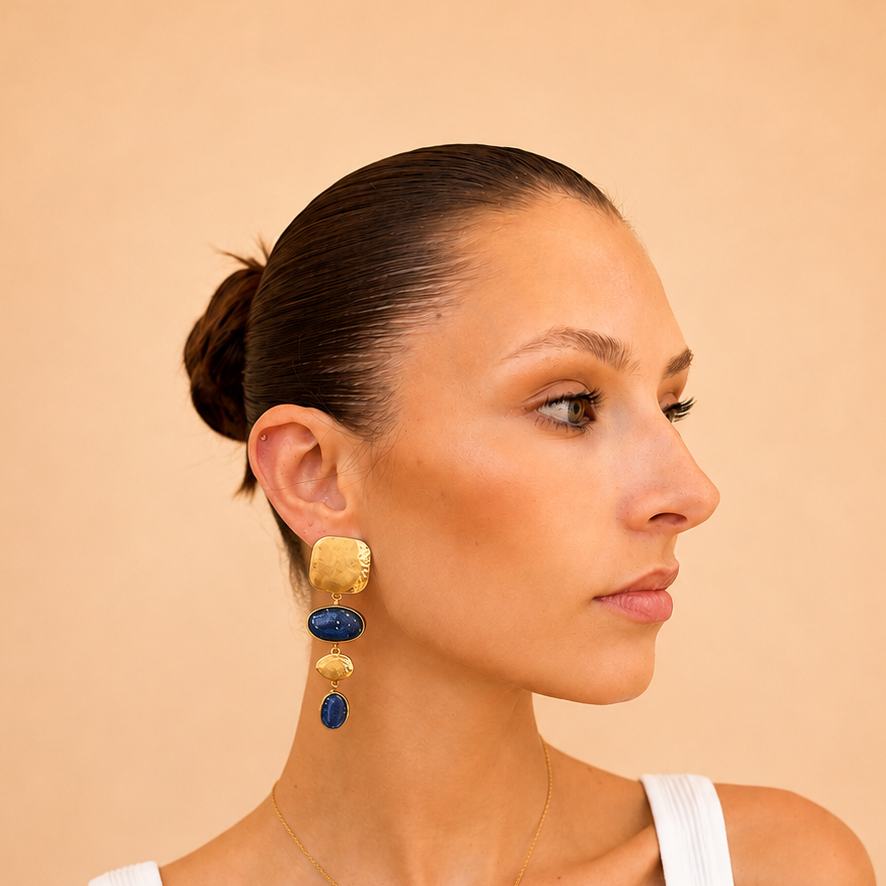 DUNE 18K Gold Vermeil Dangle Earring with Kyanite