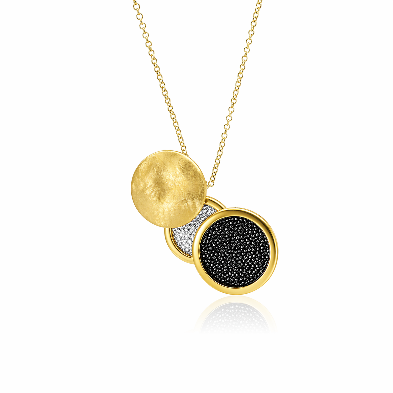 AIMA 18K Gold Vermeil Multi Disc Necklace