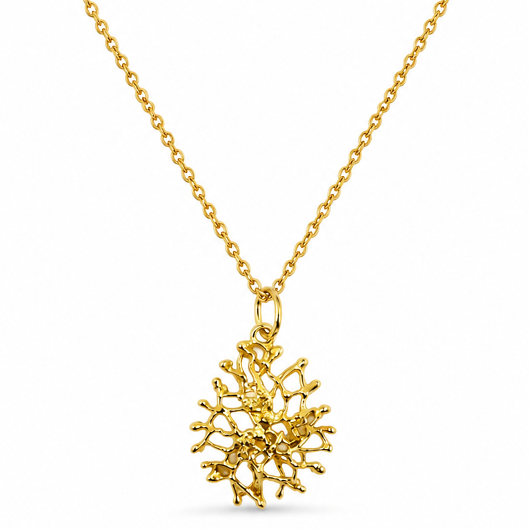 NURAI 18K Gold Vermeil Drop Pendant Necklace with Citrine