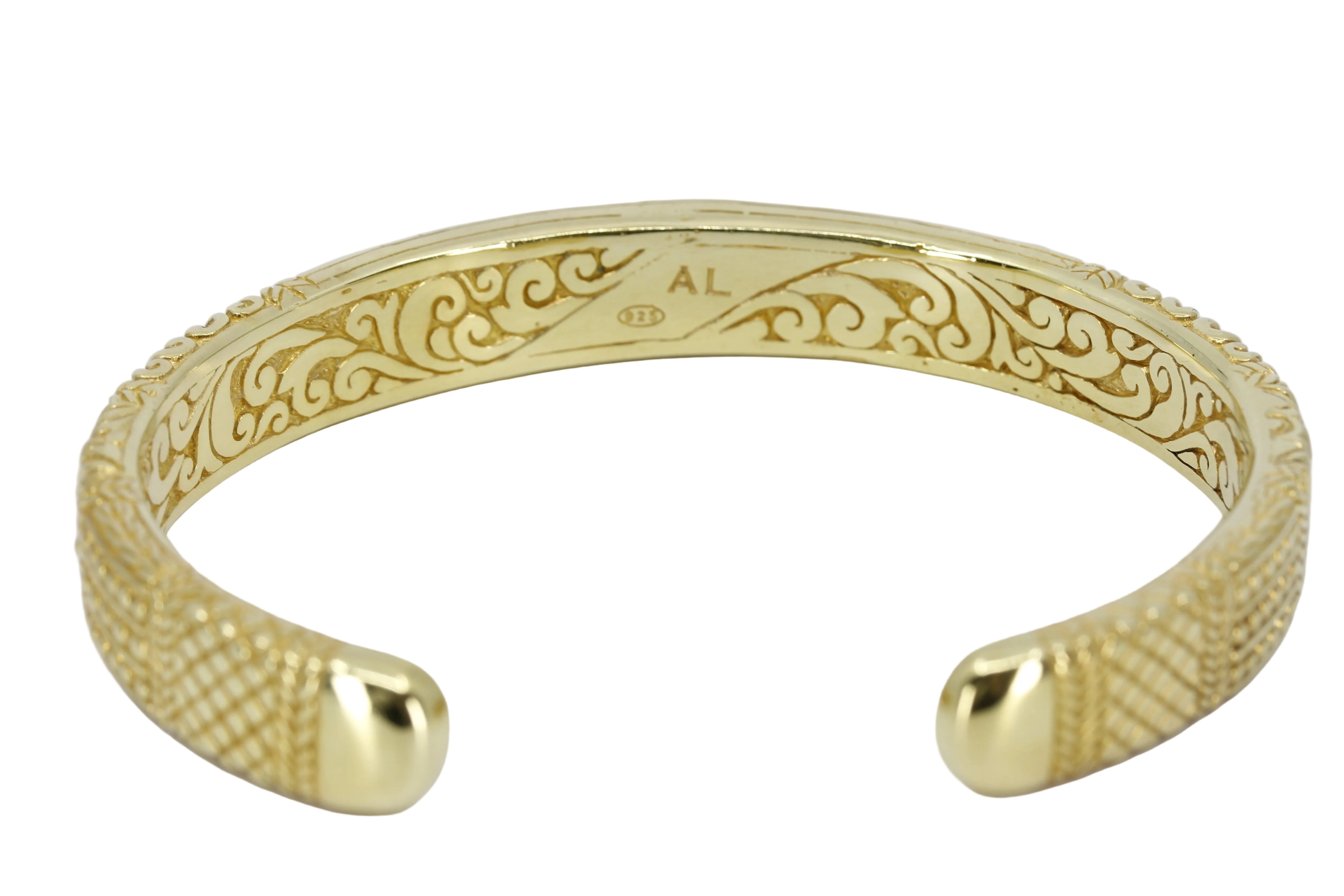 JAYA 18K Gold Vermeil Engraved Cuff Bracelet