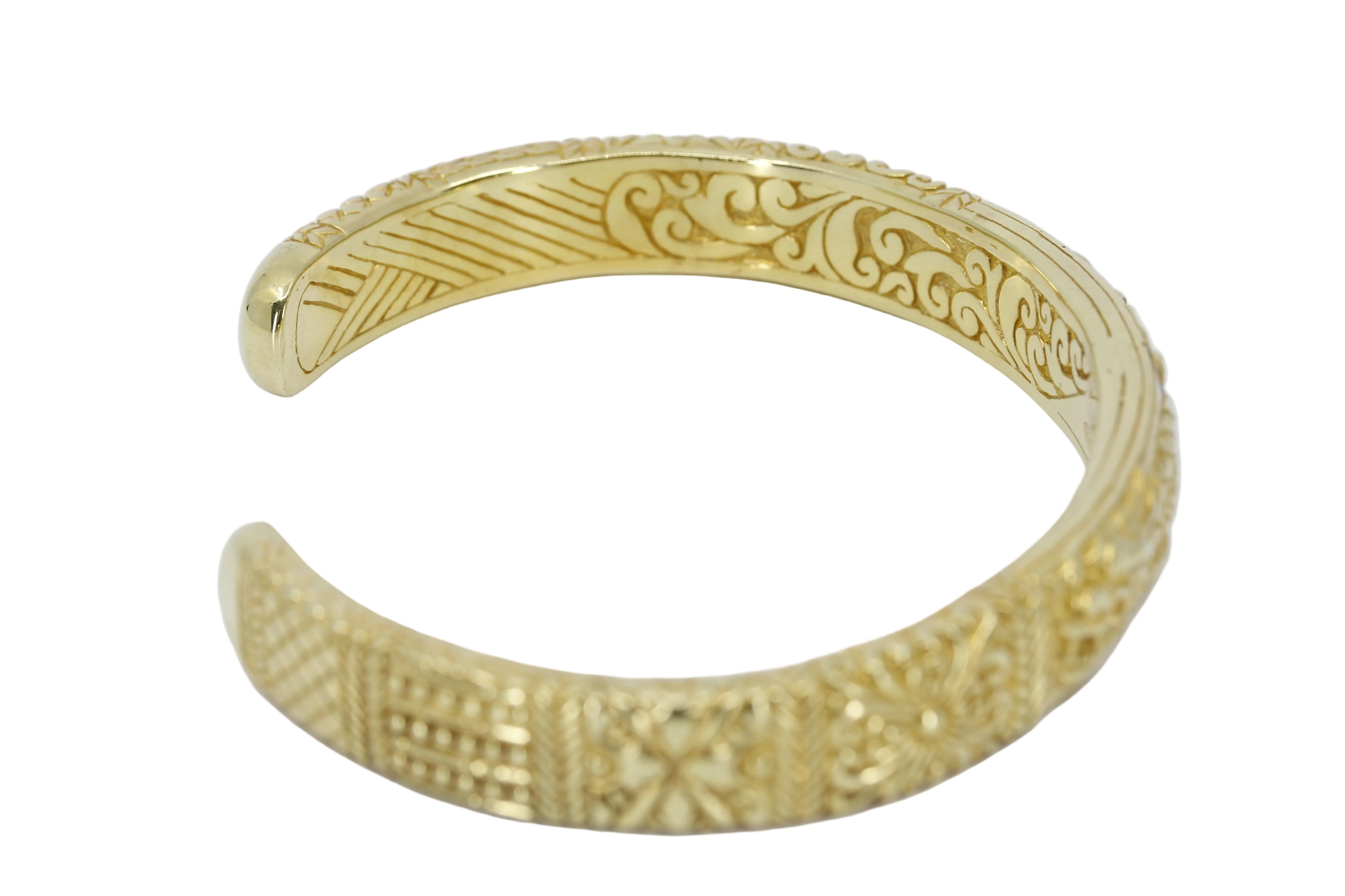 JAYA 18K Gold Vermeil Engraved Cuff Bracelet