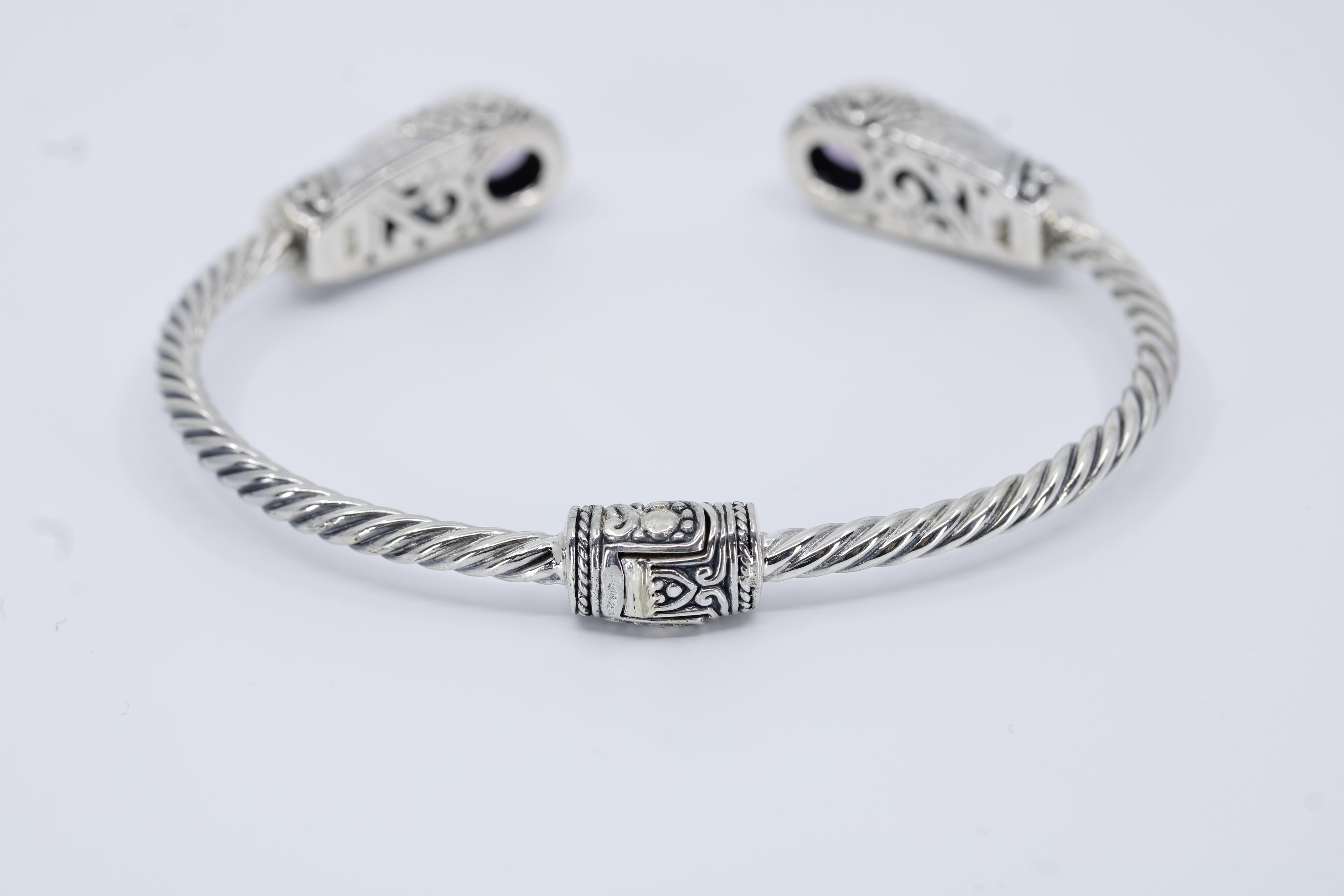 Casa Bali Amethyst Rope Cuff Bracelet