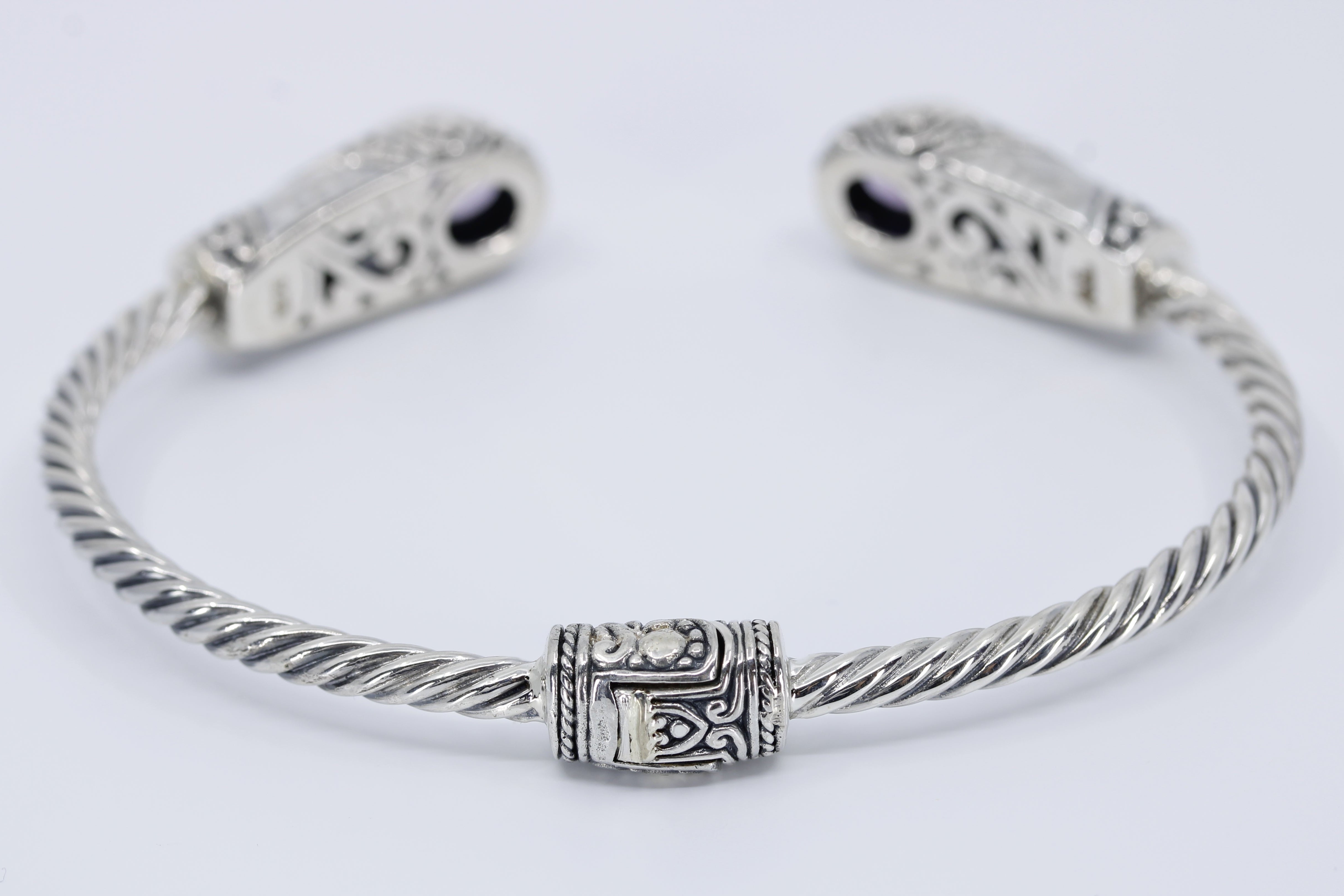 ALBA Amethyst Rope Cuff Bracelet