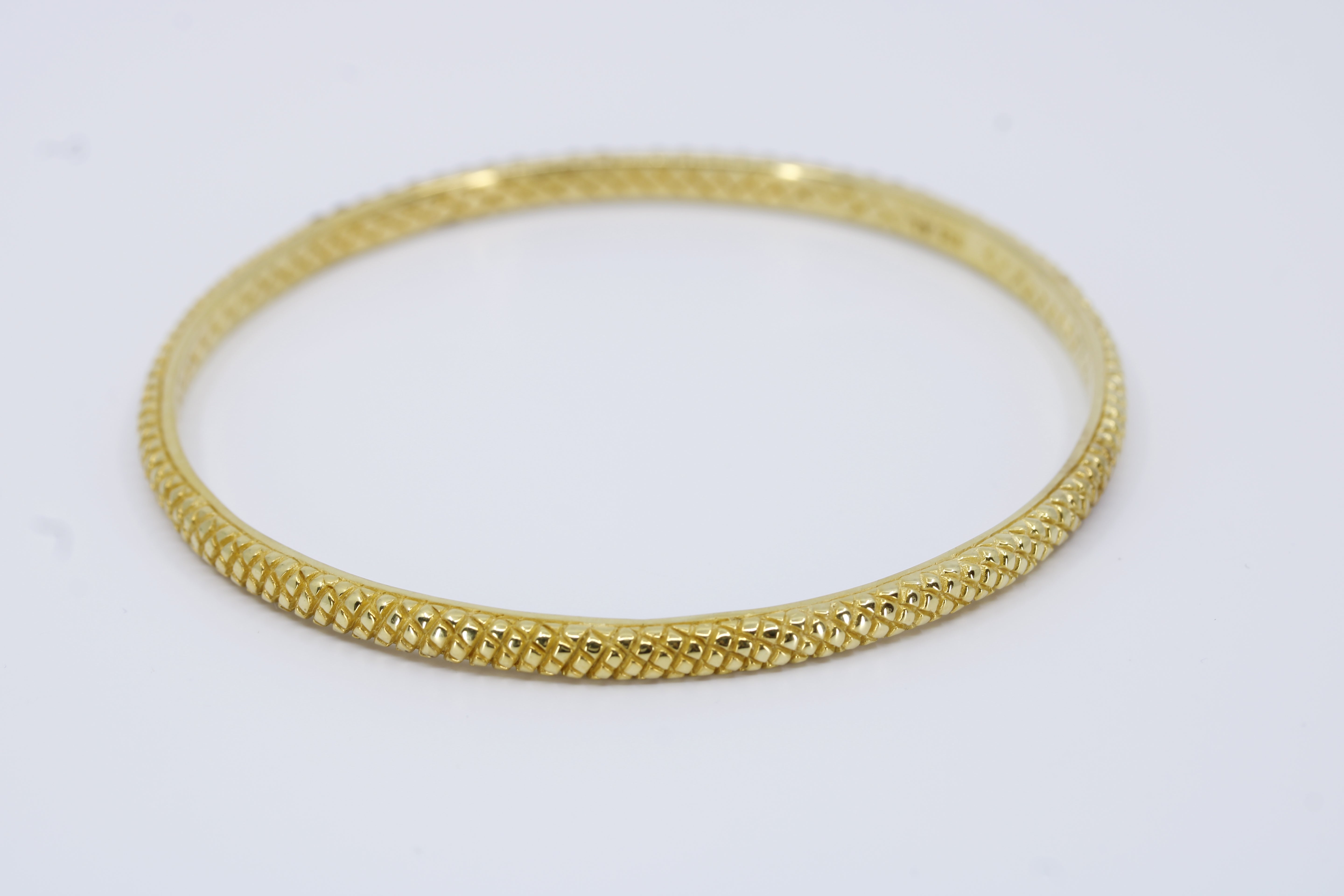 Casa Bali 18K Gold Vermeil Garnet Bangle Bracelet