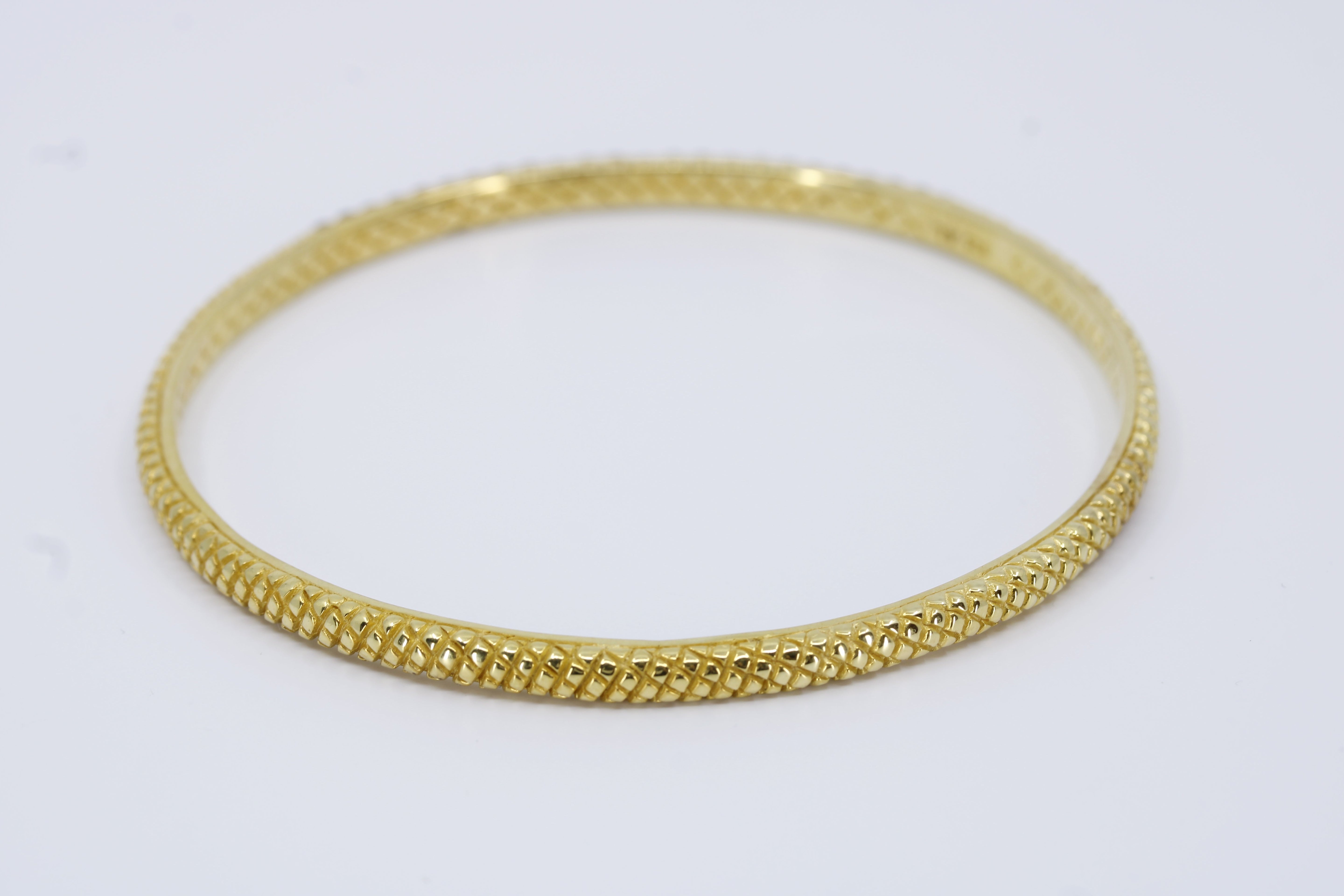 RAVENNA 18K Gold Vermeil Garnet Bangle Bracelet