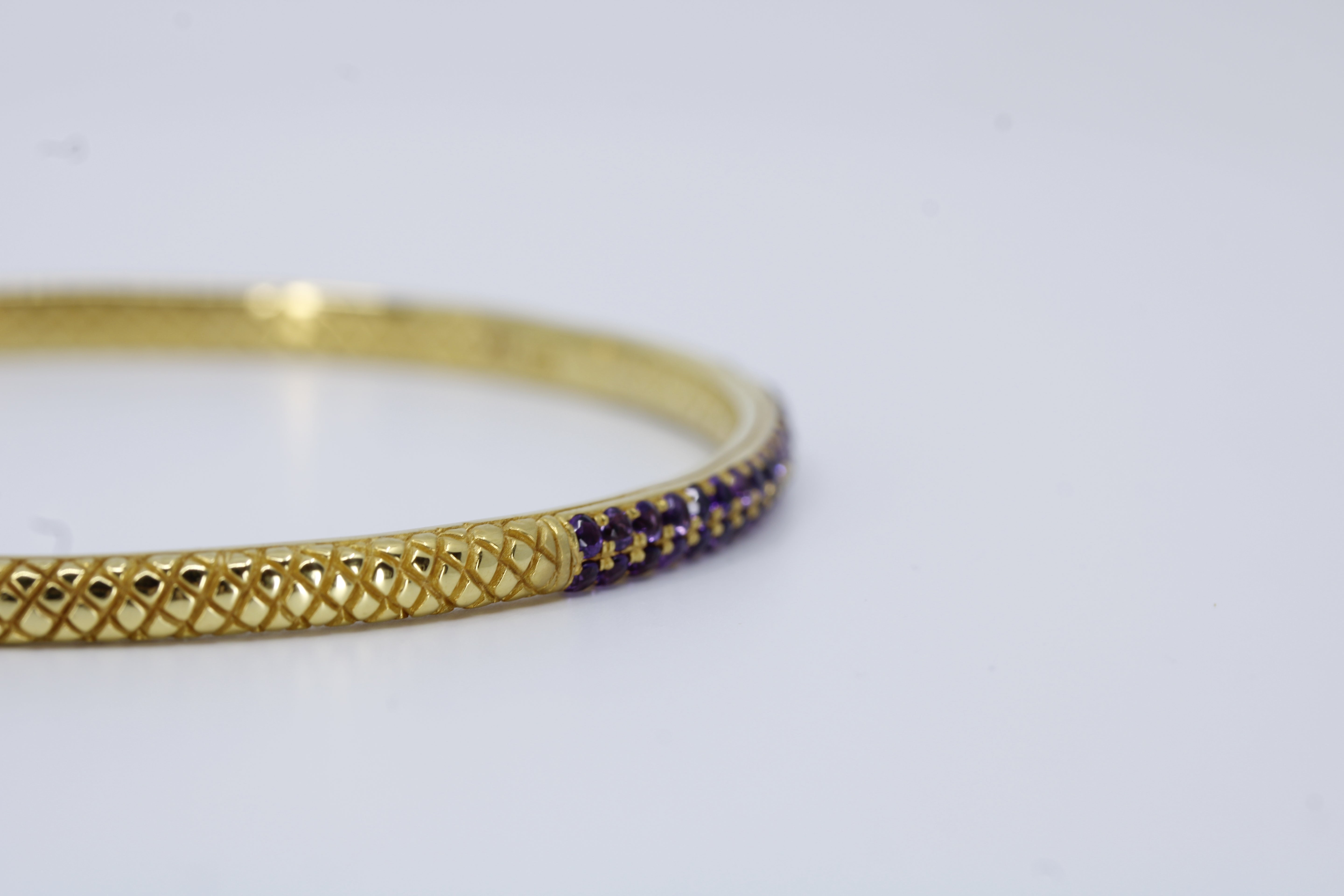 Casa Bali 18K Gold Vermeil Amethyst Bangle Bracelet