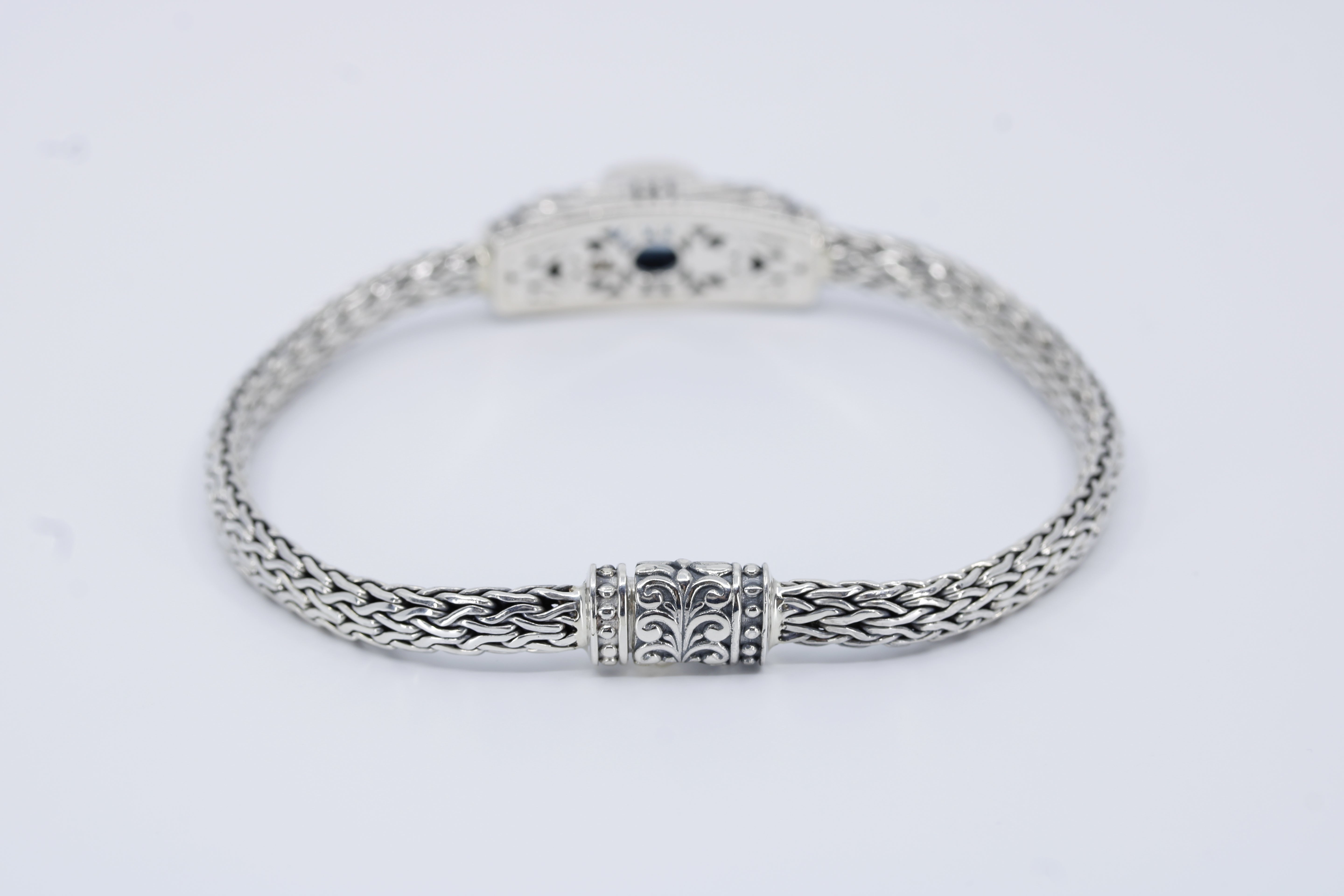 Casa Bali Woven Station Bracelet with Blue Topaz