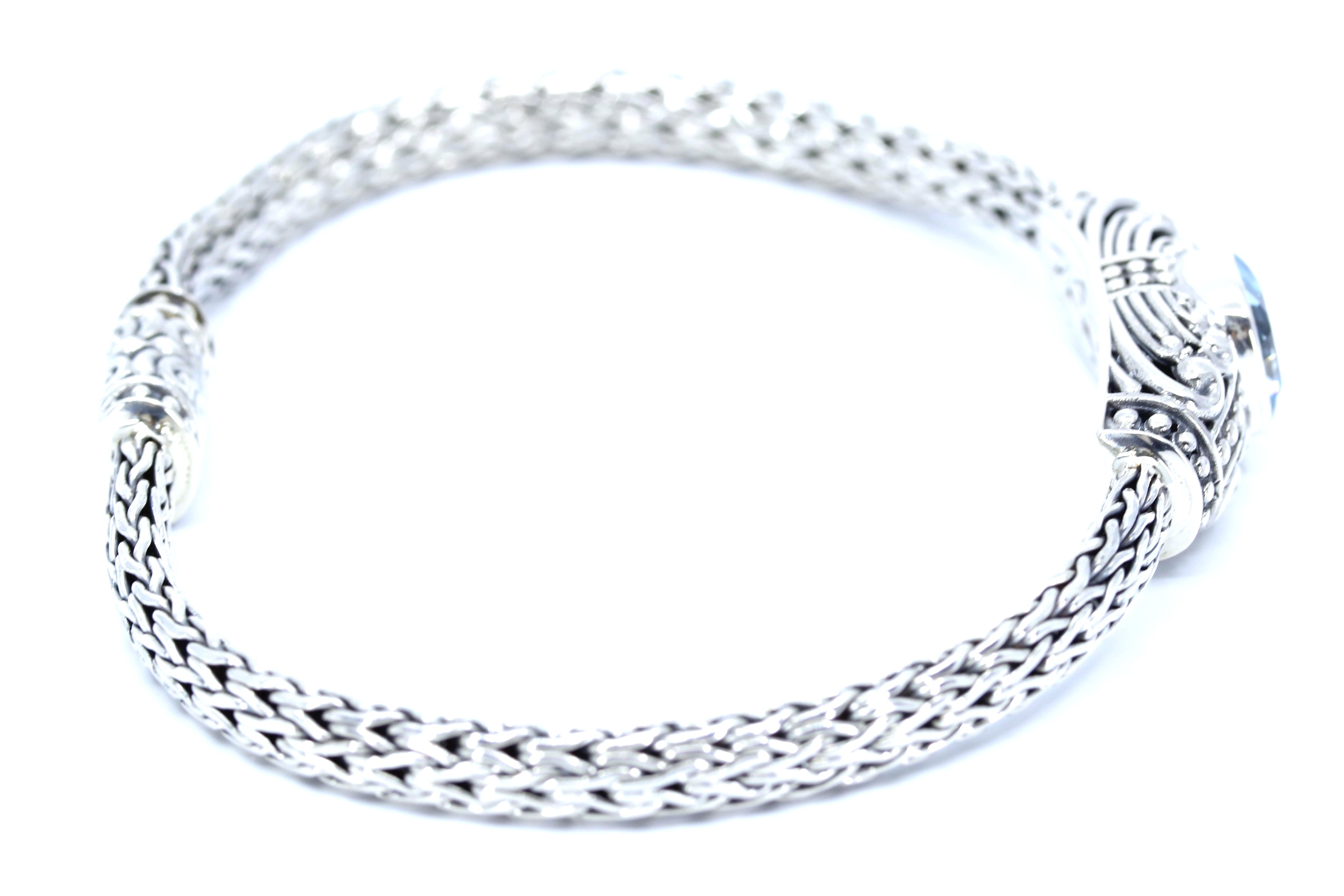 ALBA Woven Station Bracelet with Blue Topaz