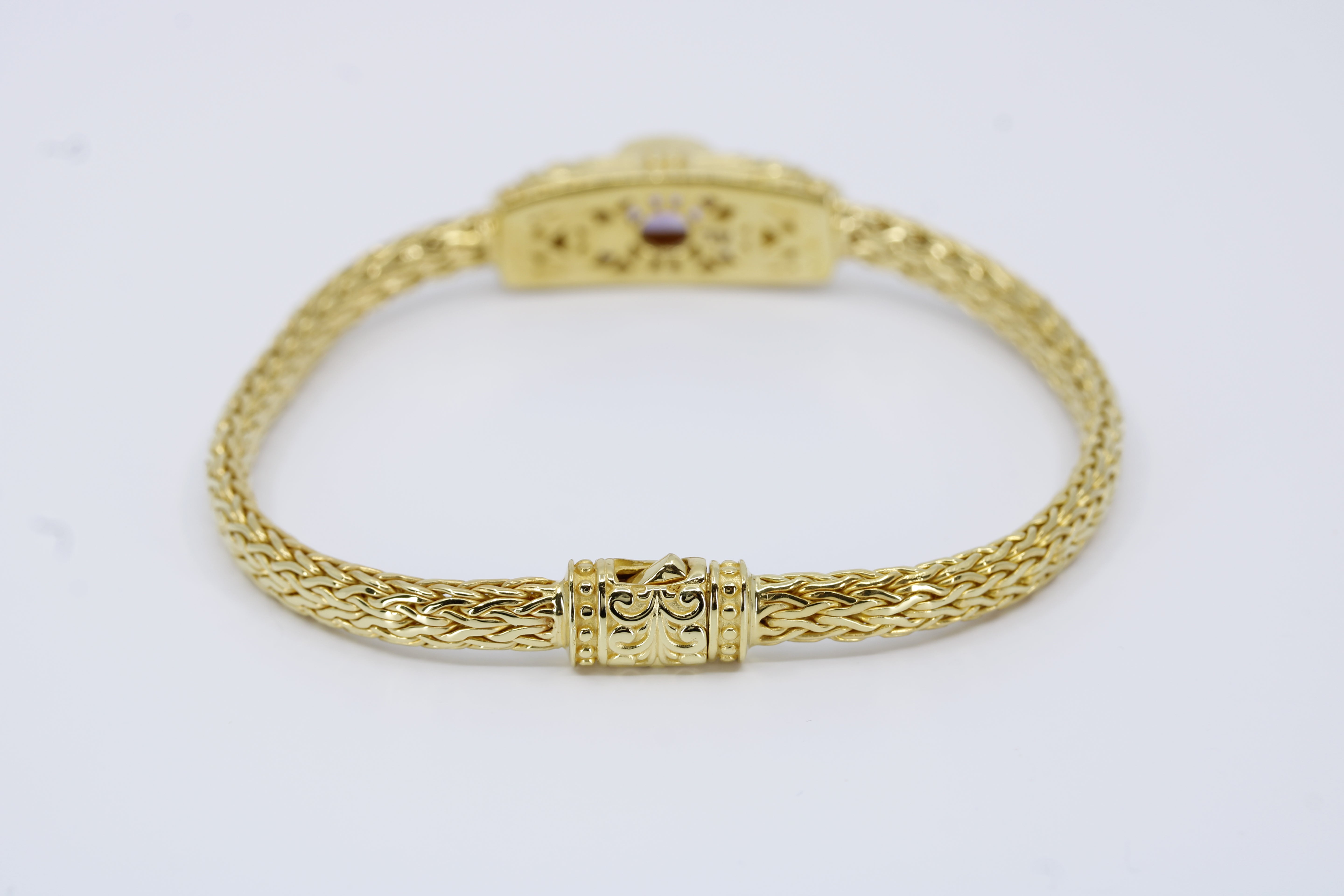 Casa Bali 18K Gold Vermeil Woven Station Bracelet with Amethyst