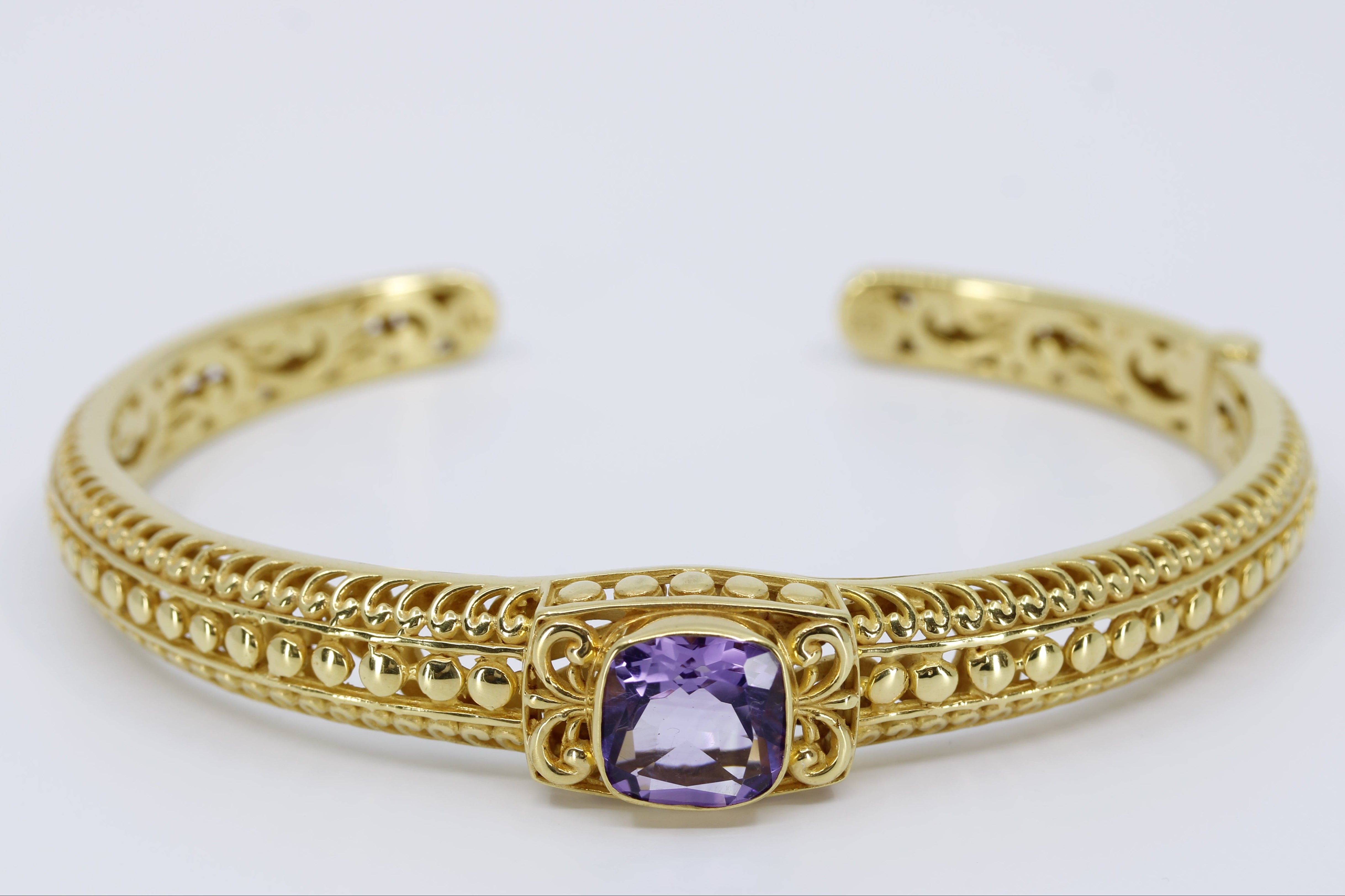 ALBA 18K Gold Vermeil Amethyst Cuff Bracelet