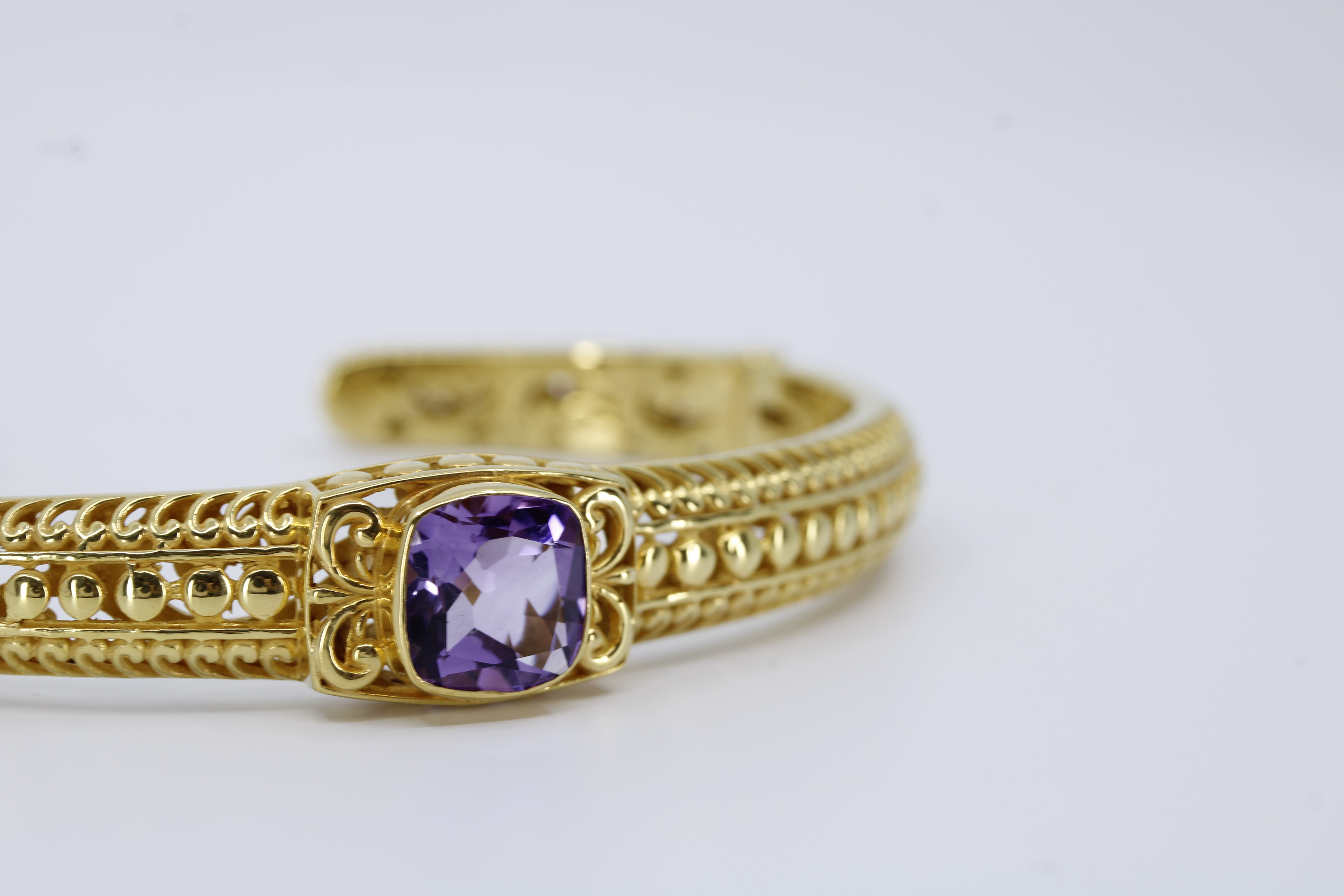 Casa Bali 18K Gold Vermeil Amethyst Cuff Bracelet