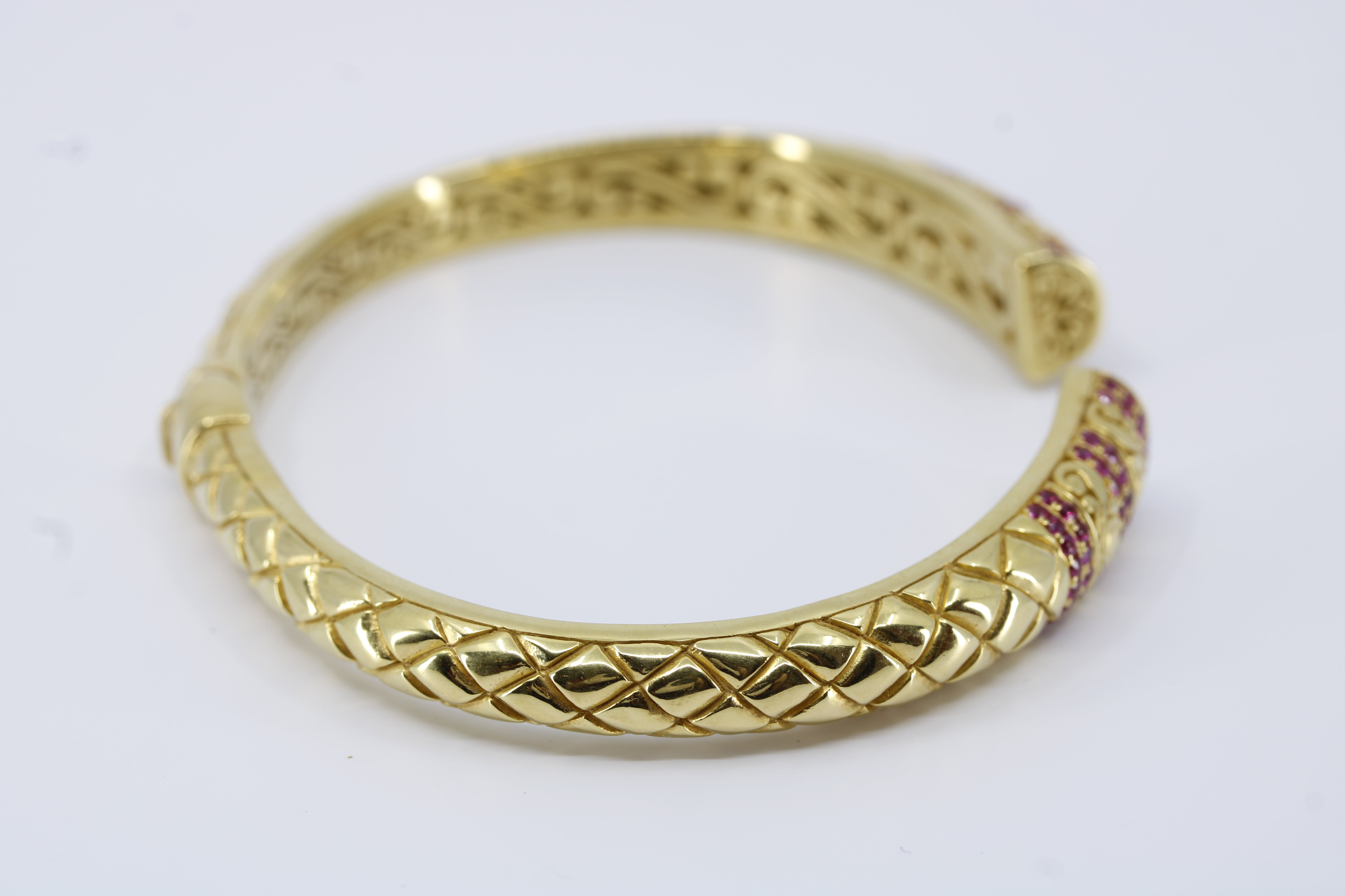 Casa Bali 18K Gold Vermeil Ruby Cuff Bracelet