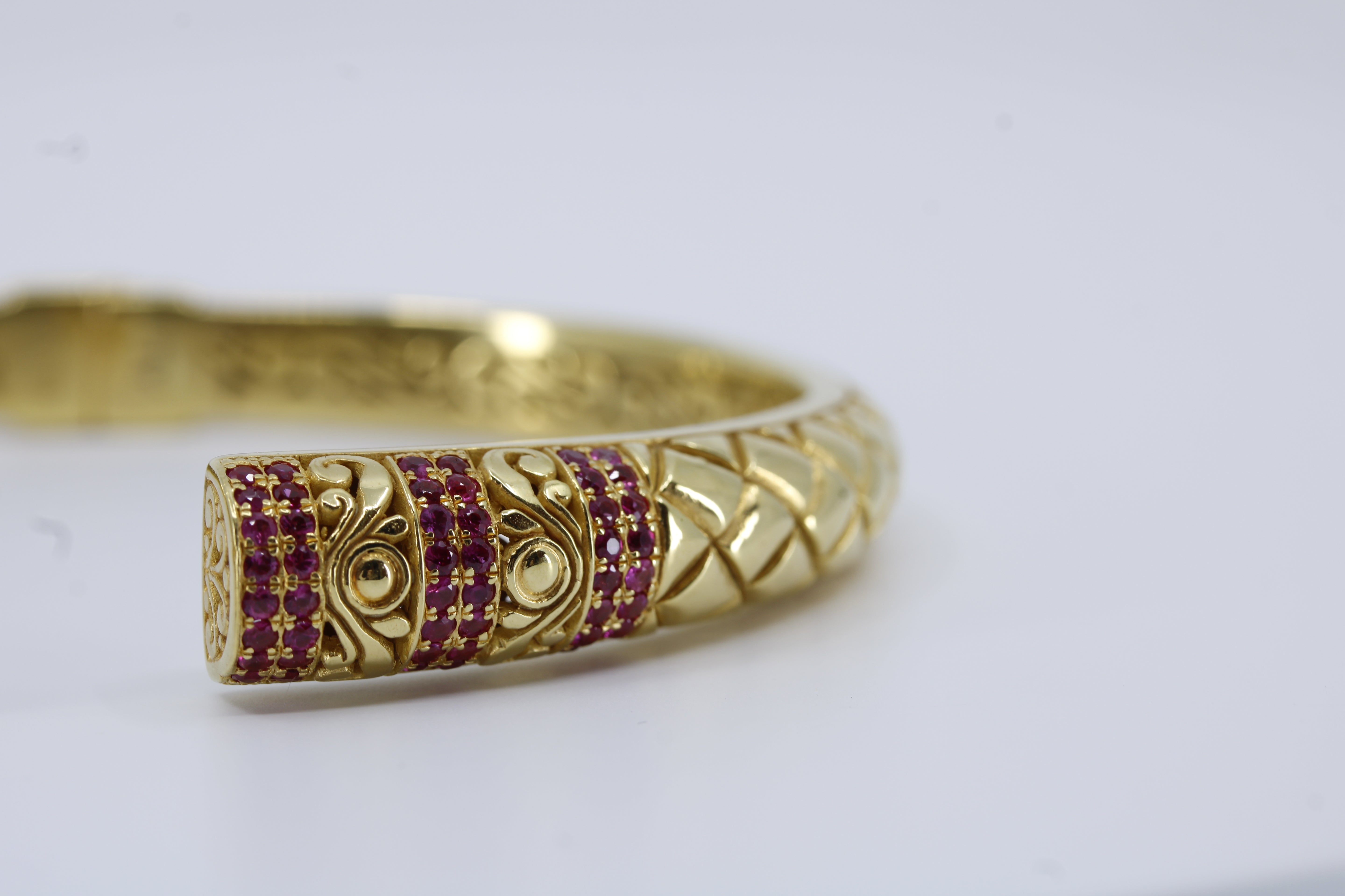 Casa Bali 18K Gold Vermeil Ruby Cuff Bracelet