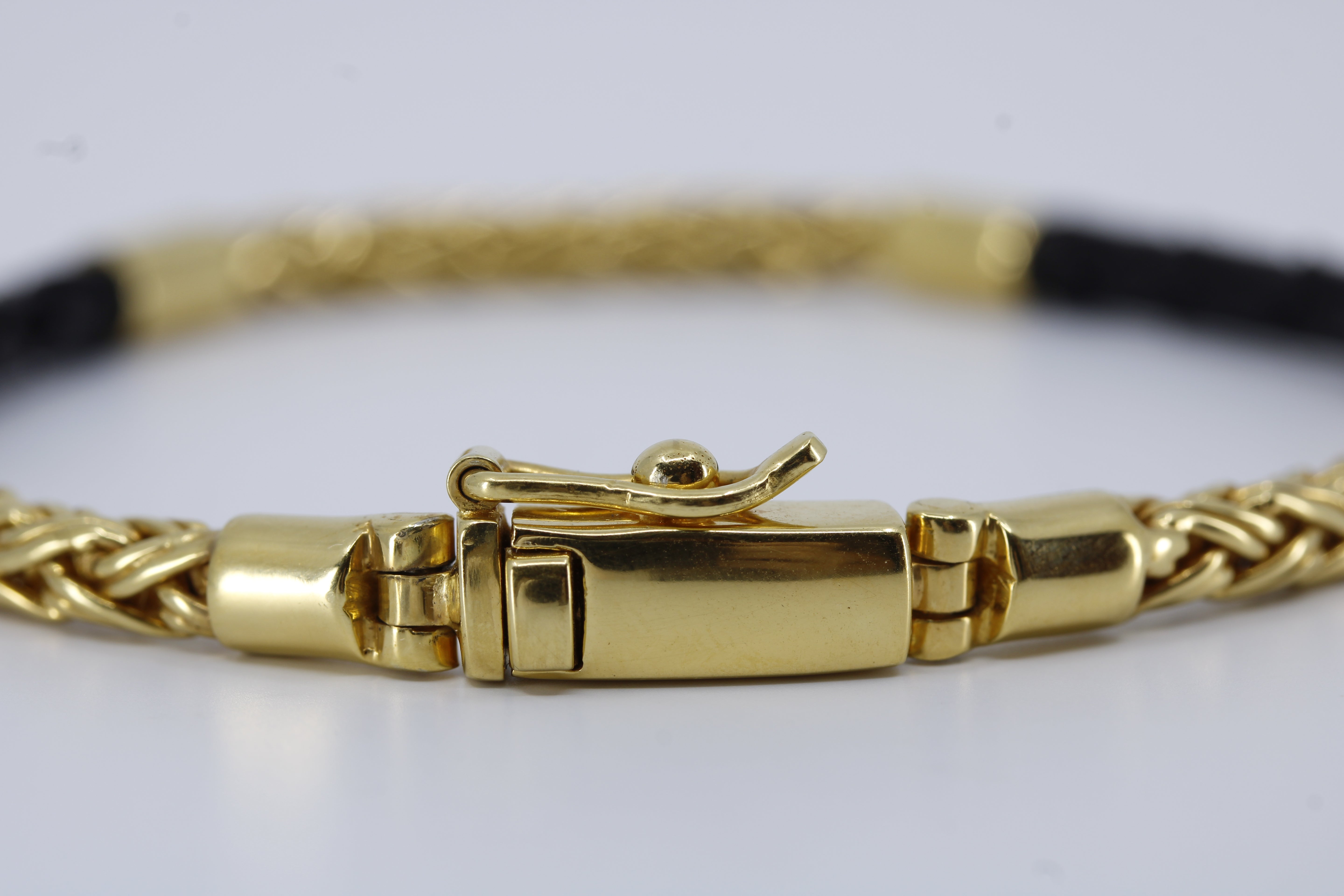 Casa Bali 18K Gold Vermeil Braided Chain & Leather Bracelet