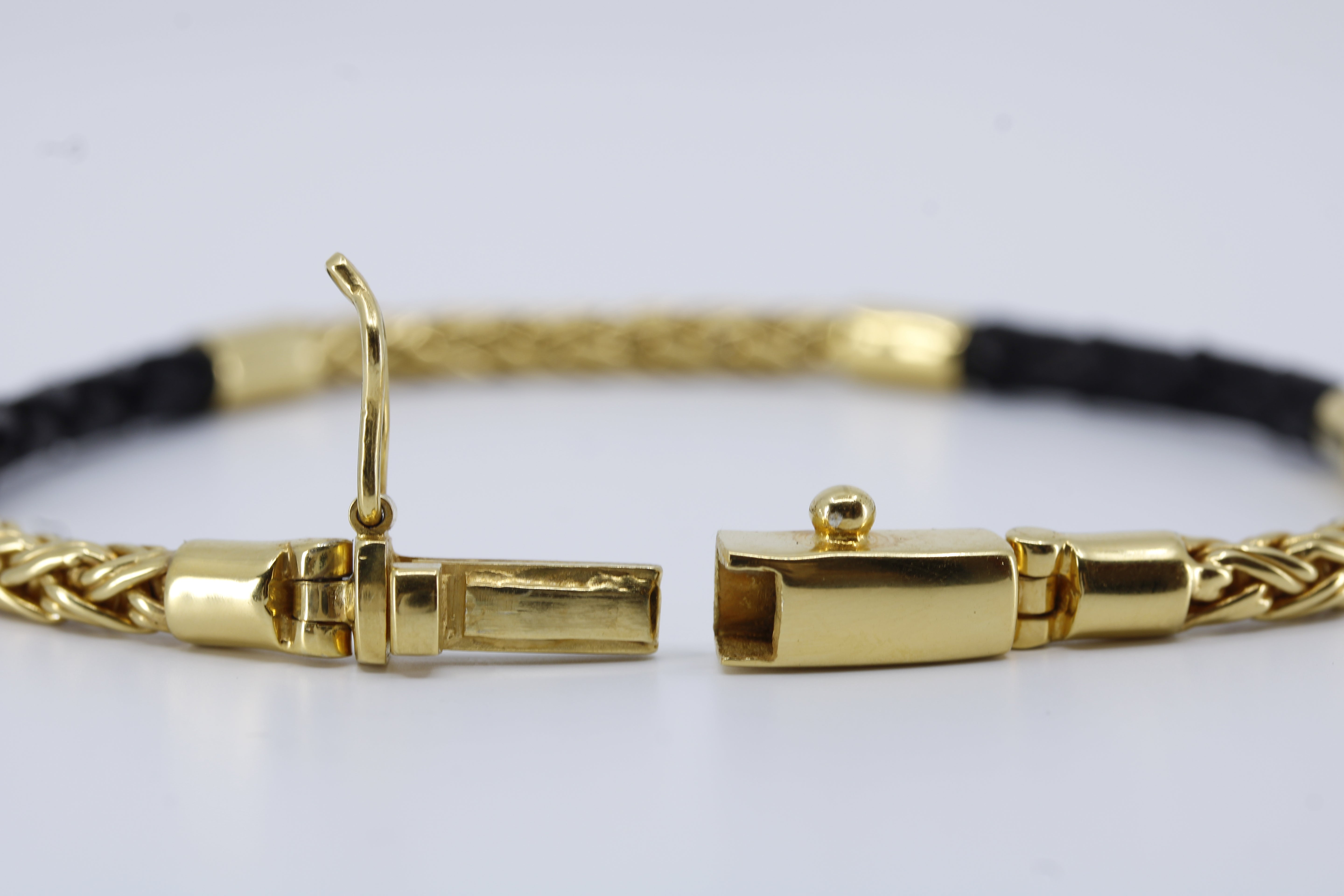 Casa Bali 18K Gold Vermeil Braided Chain & Leather Bracelet