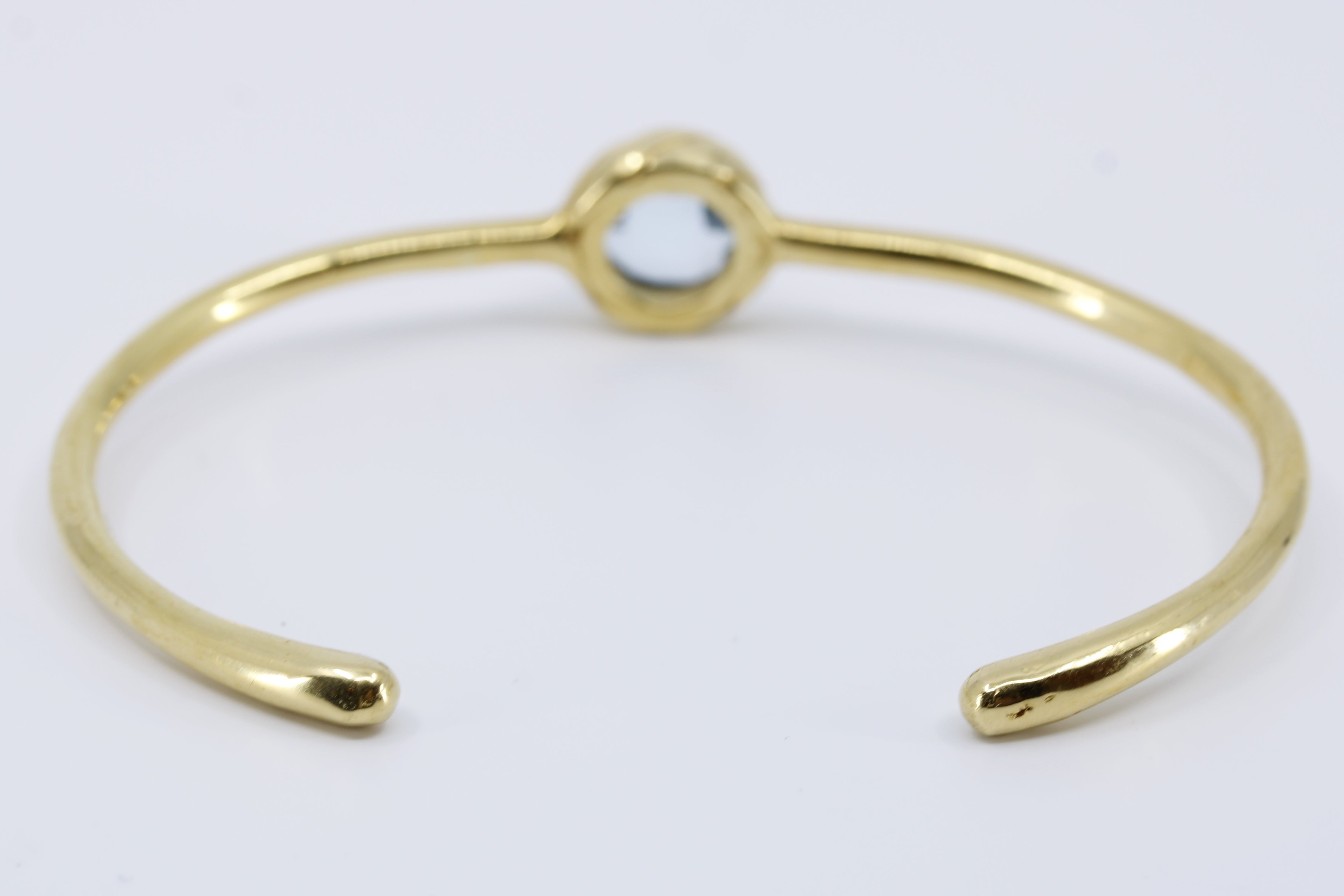 AURORA Domed Blue Topaz Cuff Bracelet