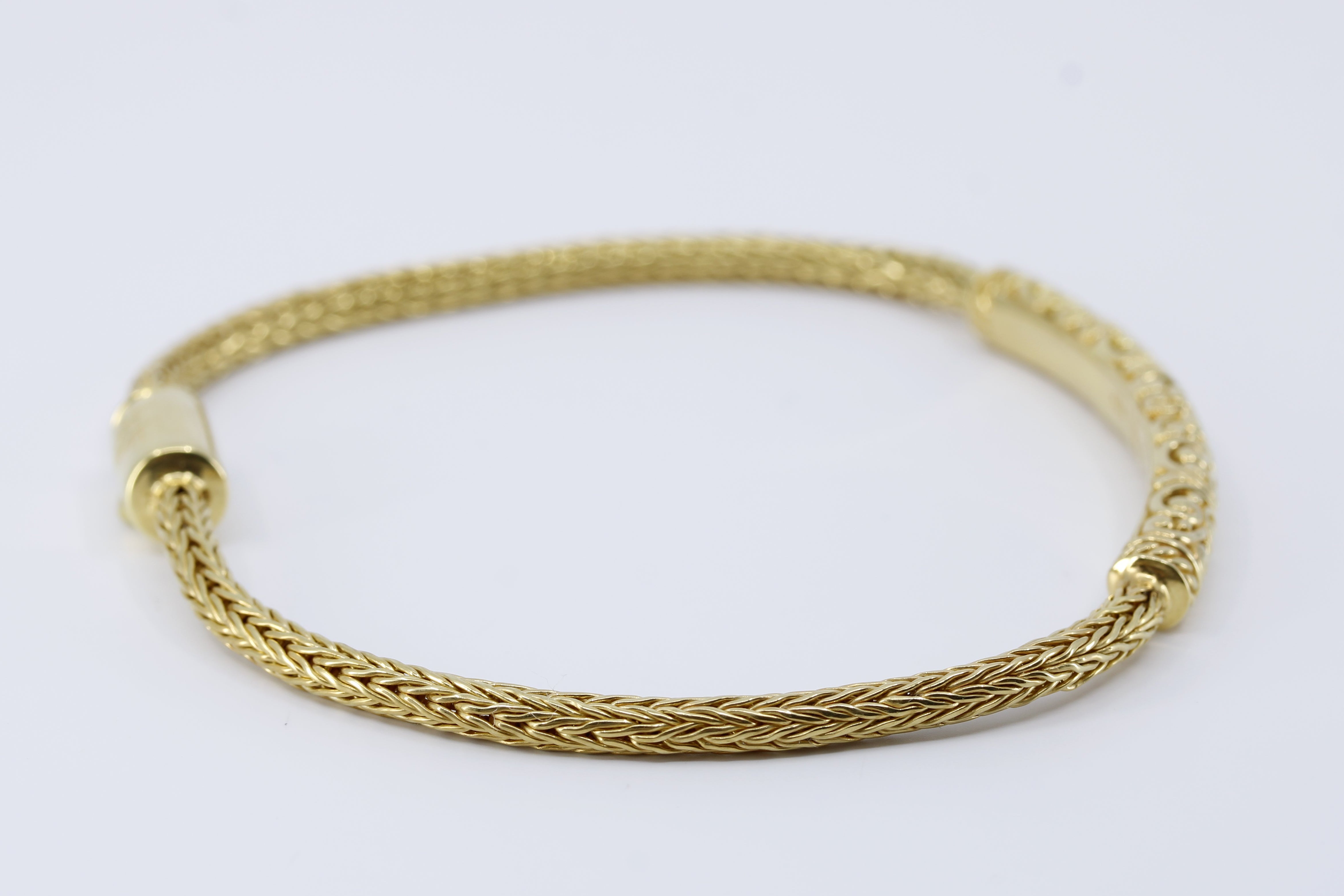 SREYA 18K Gold Vermeil Carved Station Bracelet