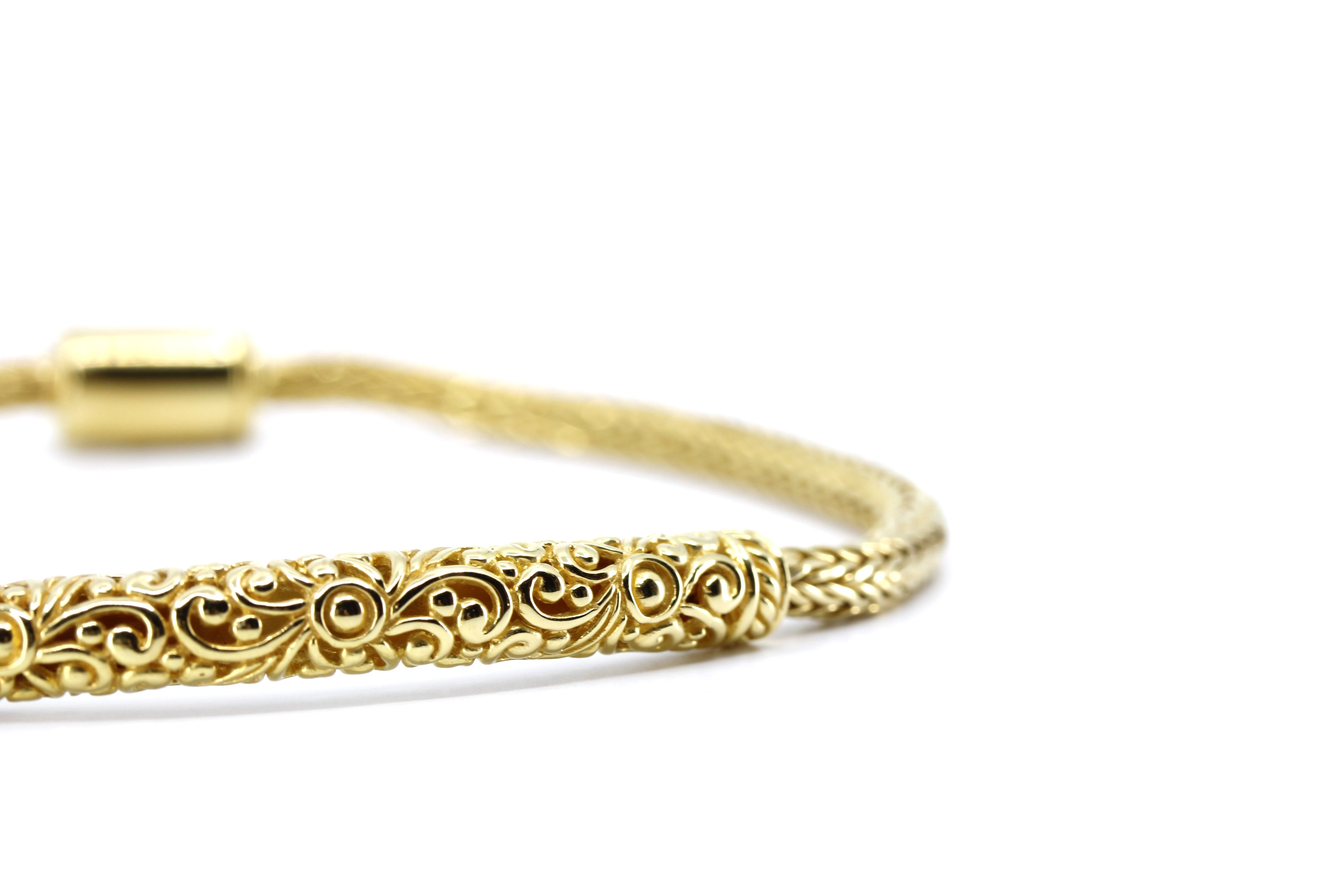 SREYA 18K Gold Vermeil Carved Station Bracelet