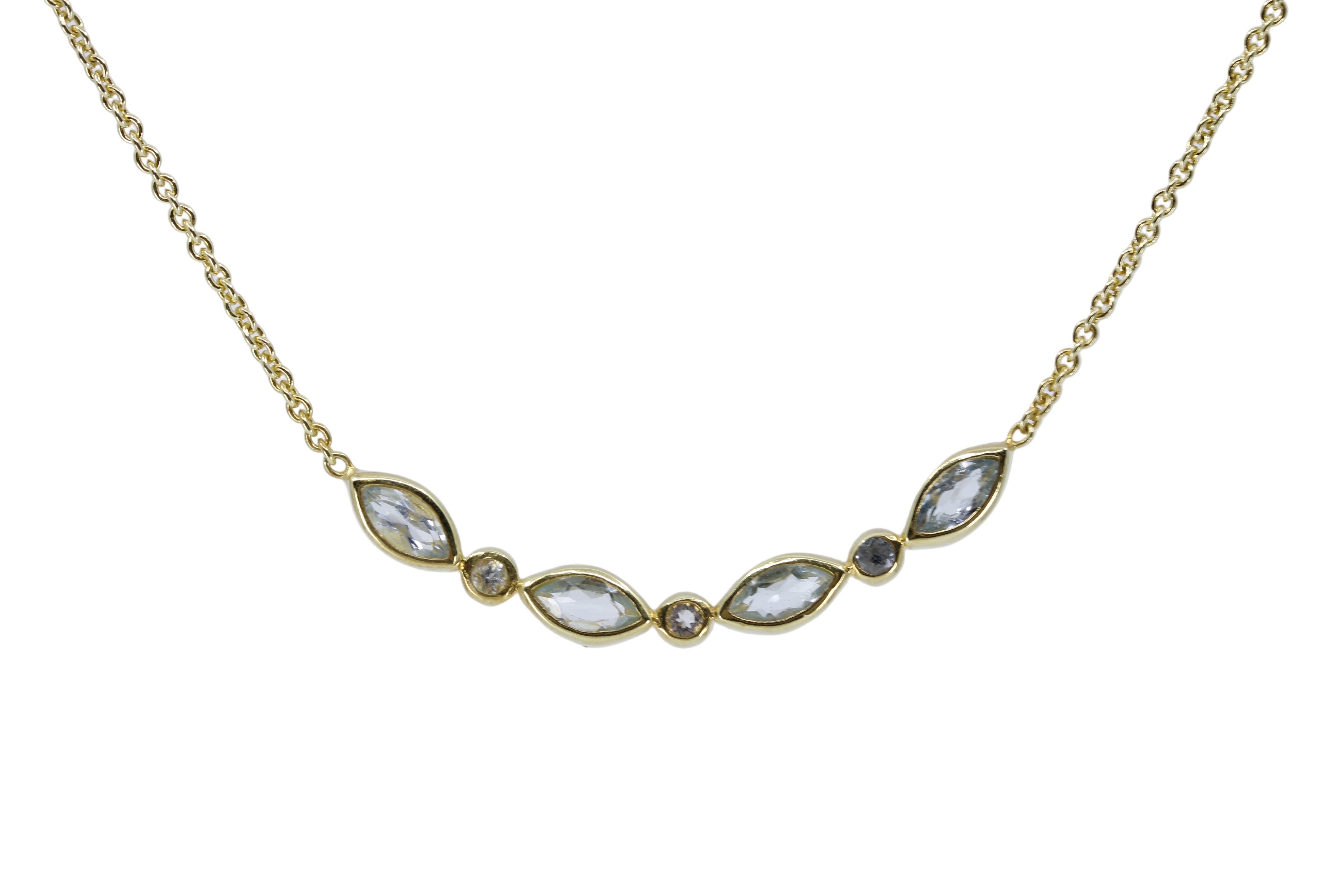 VENERE Station Necklace with Blue Topaz