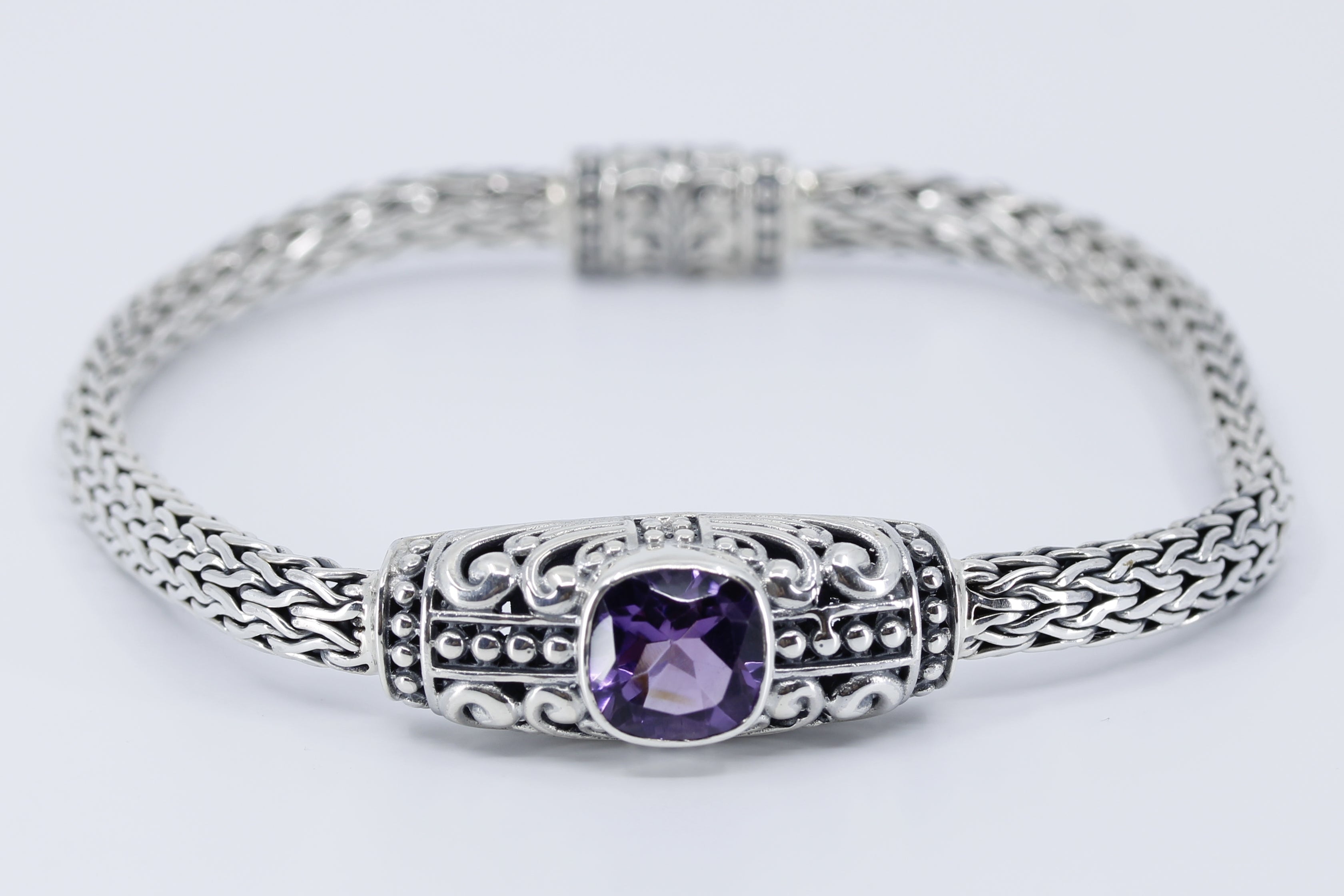 ALBA Woven Station Bracelet with Amethyst