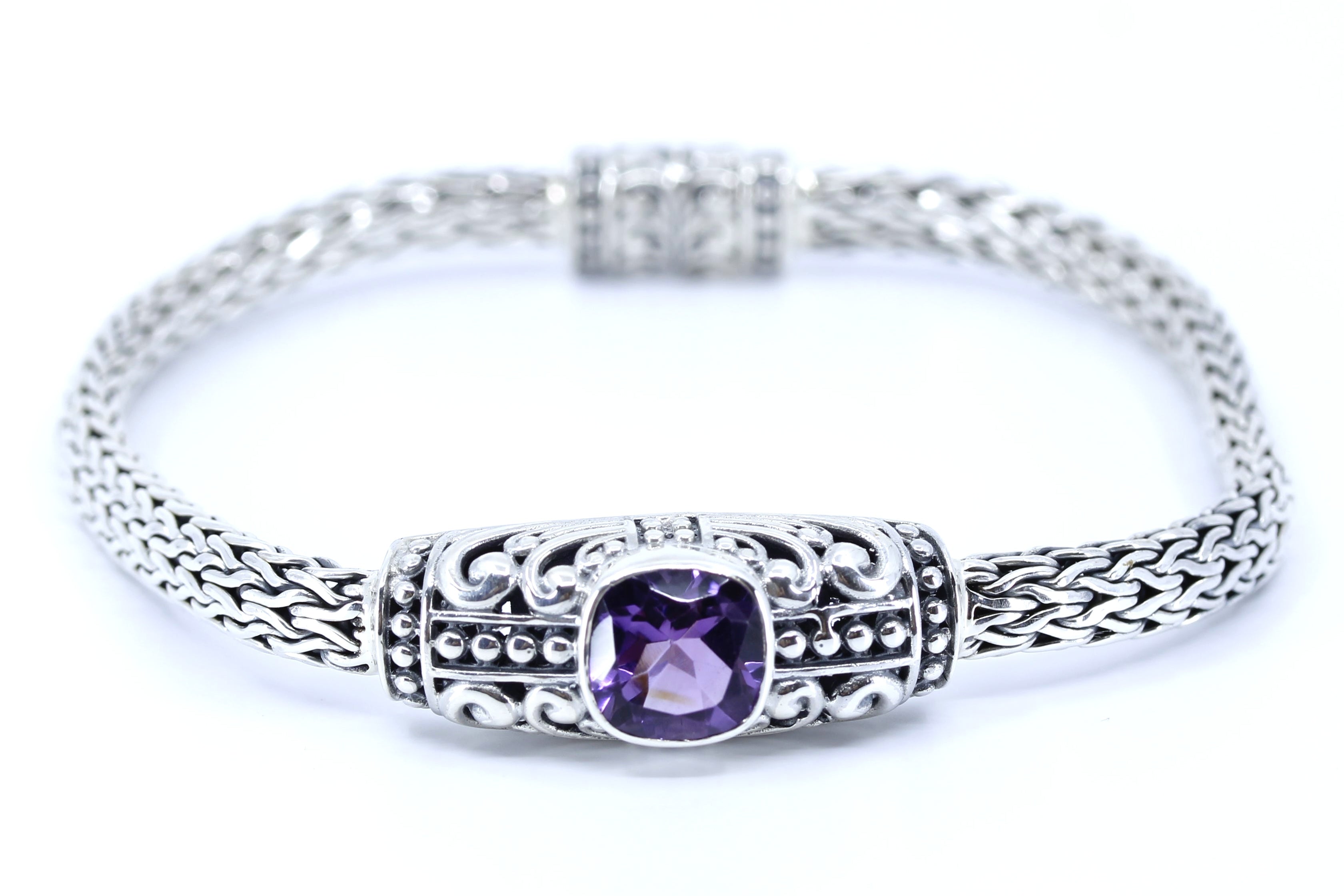 ALBA Woven Station Bracelet with Amethyst