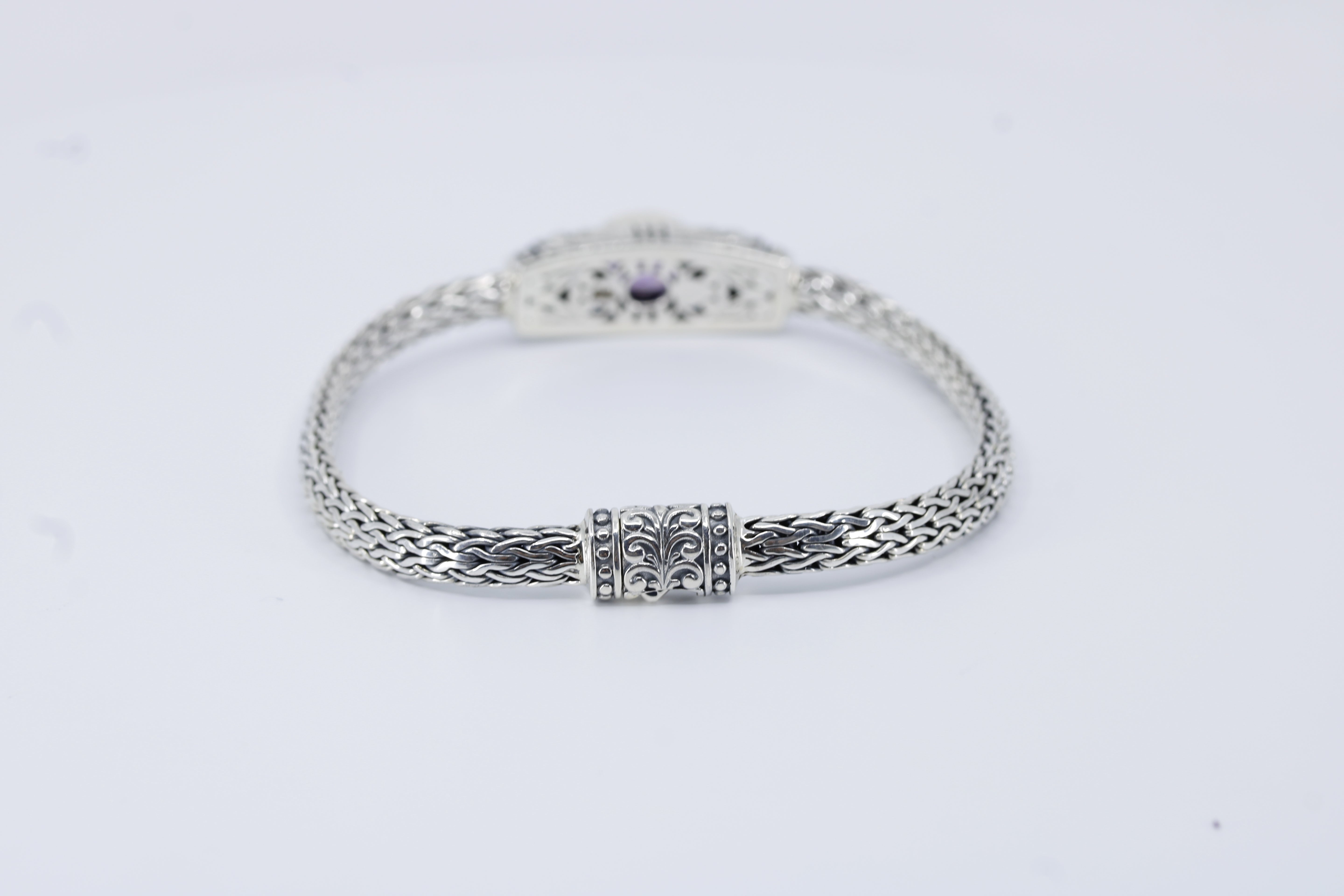 Casa Bali Woven Station Bracelet with Amethyst