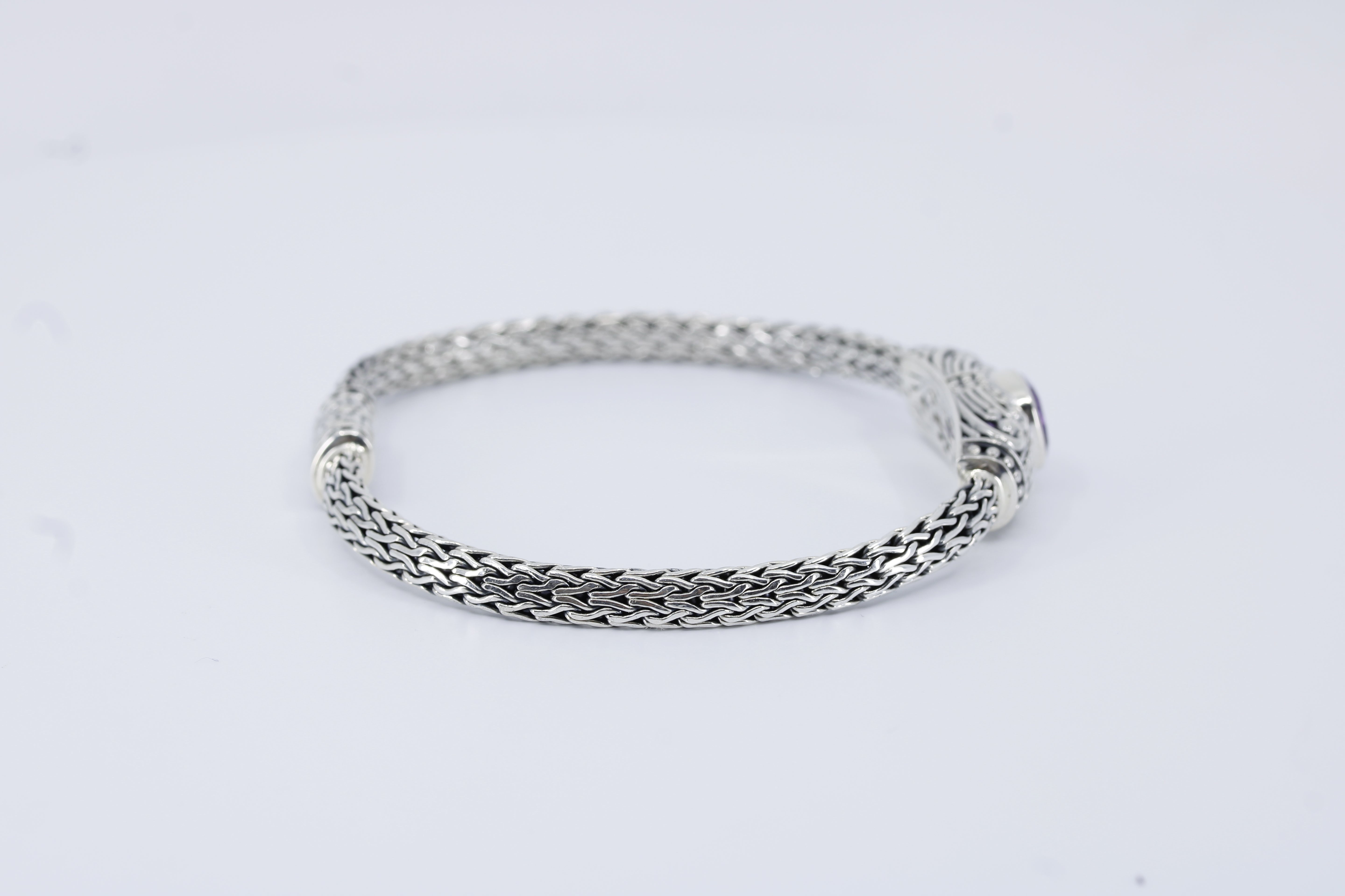 Casa Bali Woven Station Bracelet with Amethyst
