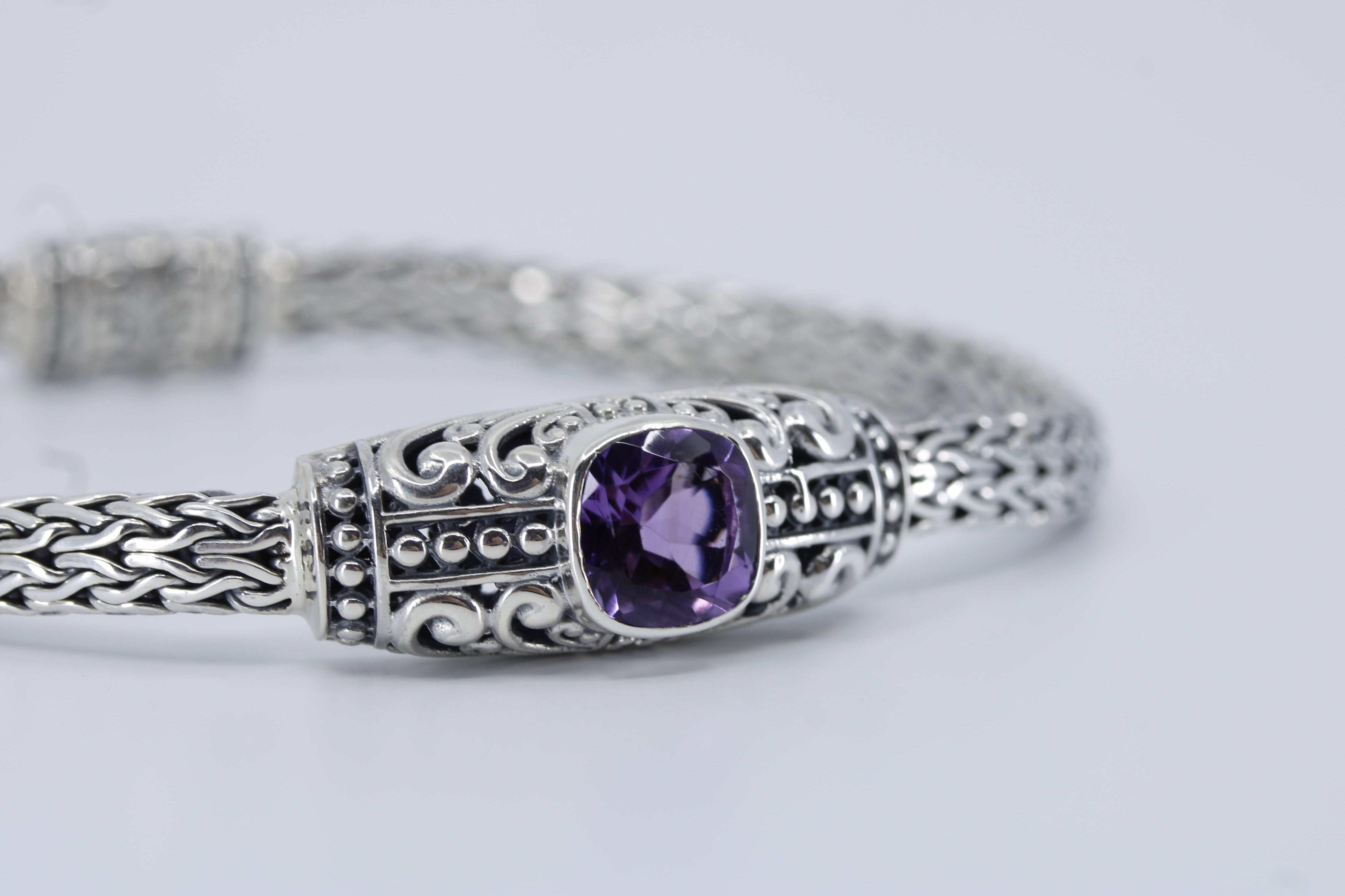 ALBA Woven Station Bracelet with Amethyst