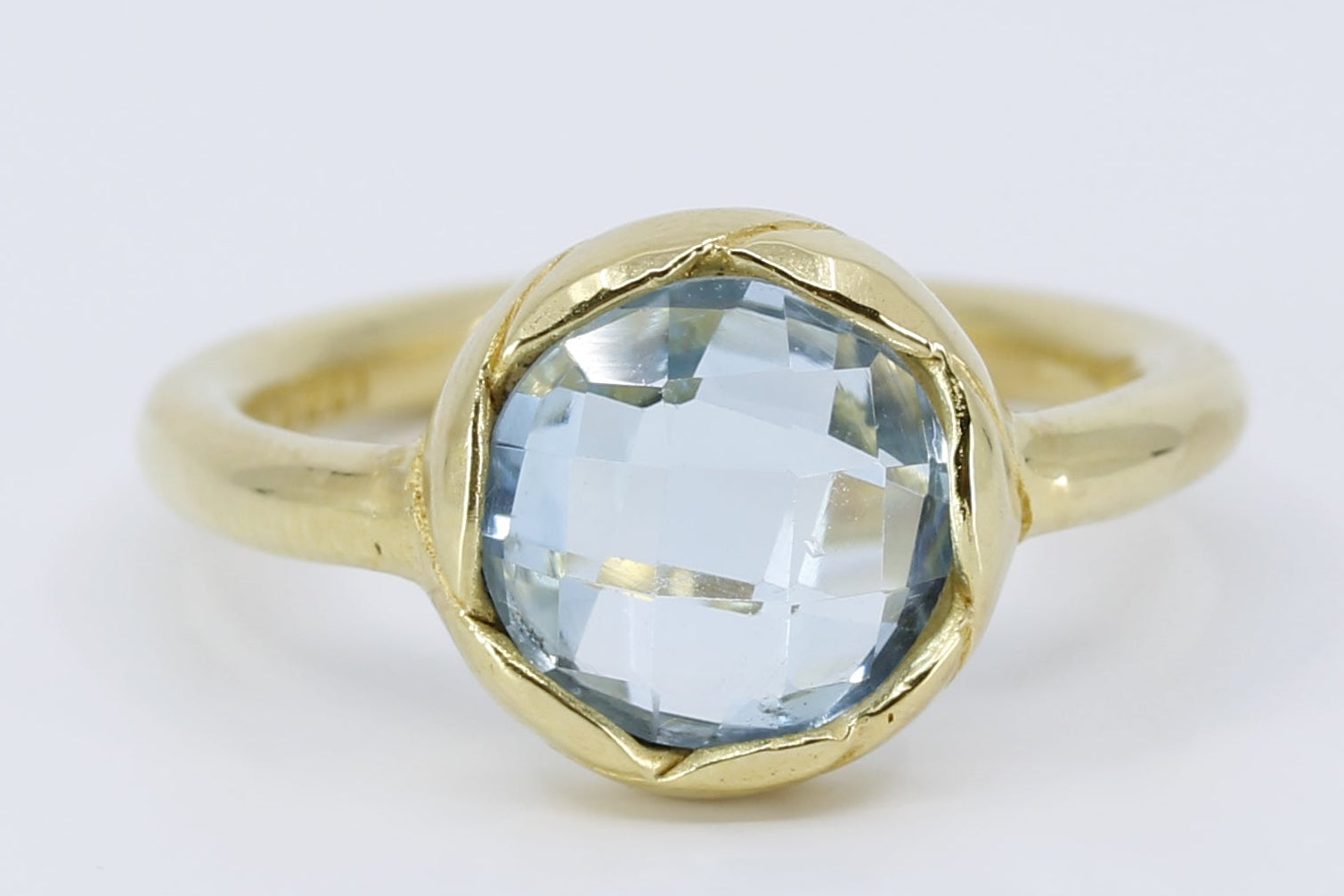 AURORA Domed Blue Topaz Ring