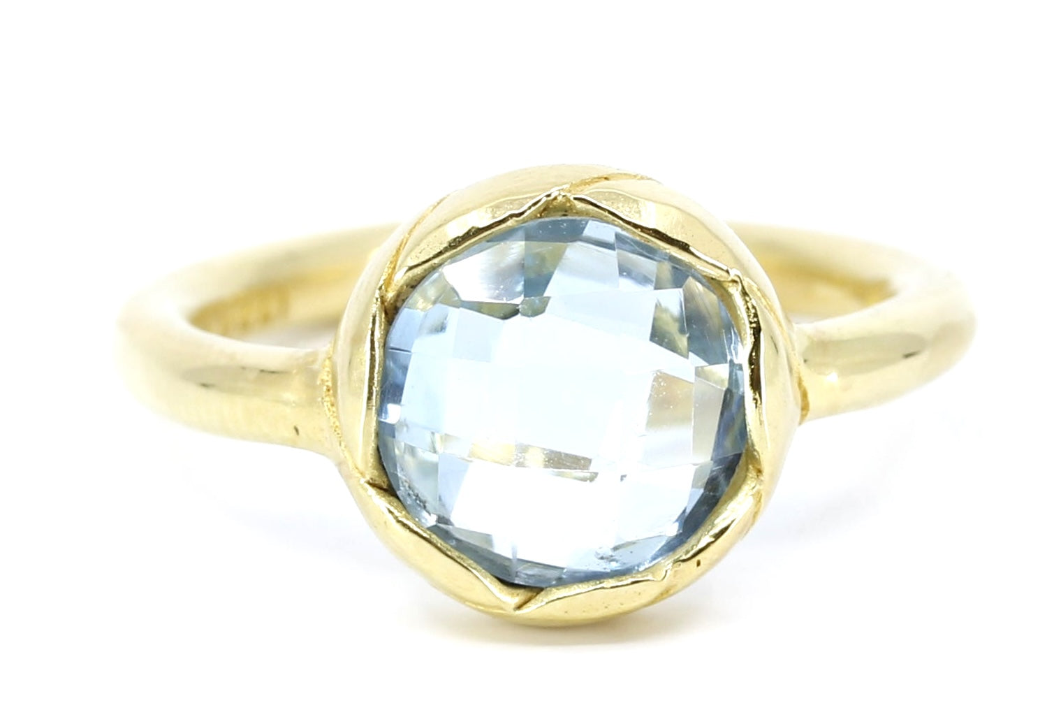 AURORA Domed Blue Topaz Ring