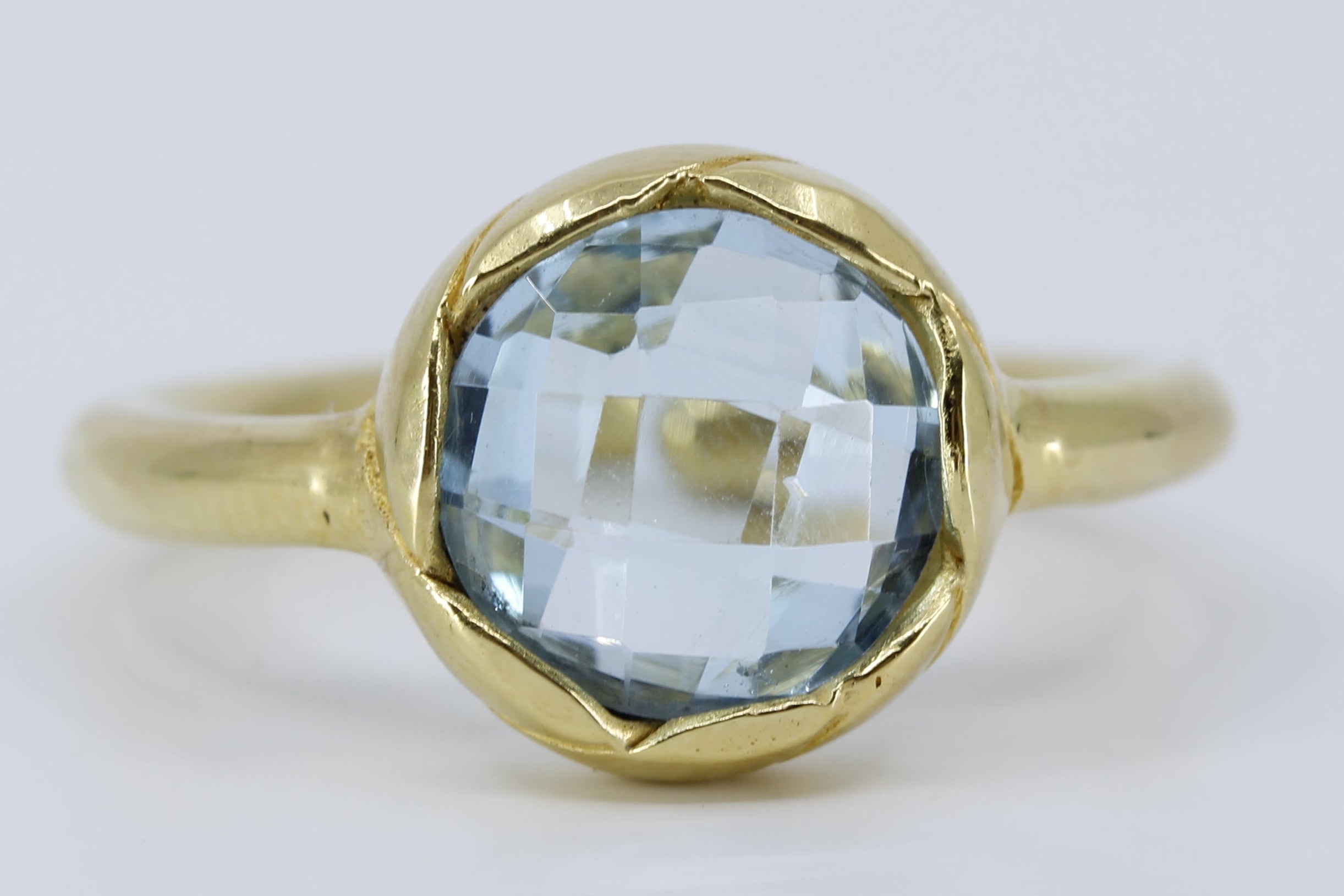 AURORA Domed Blue Topaz Ring