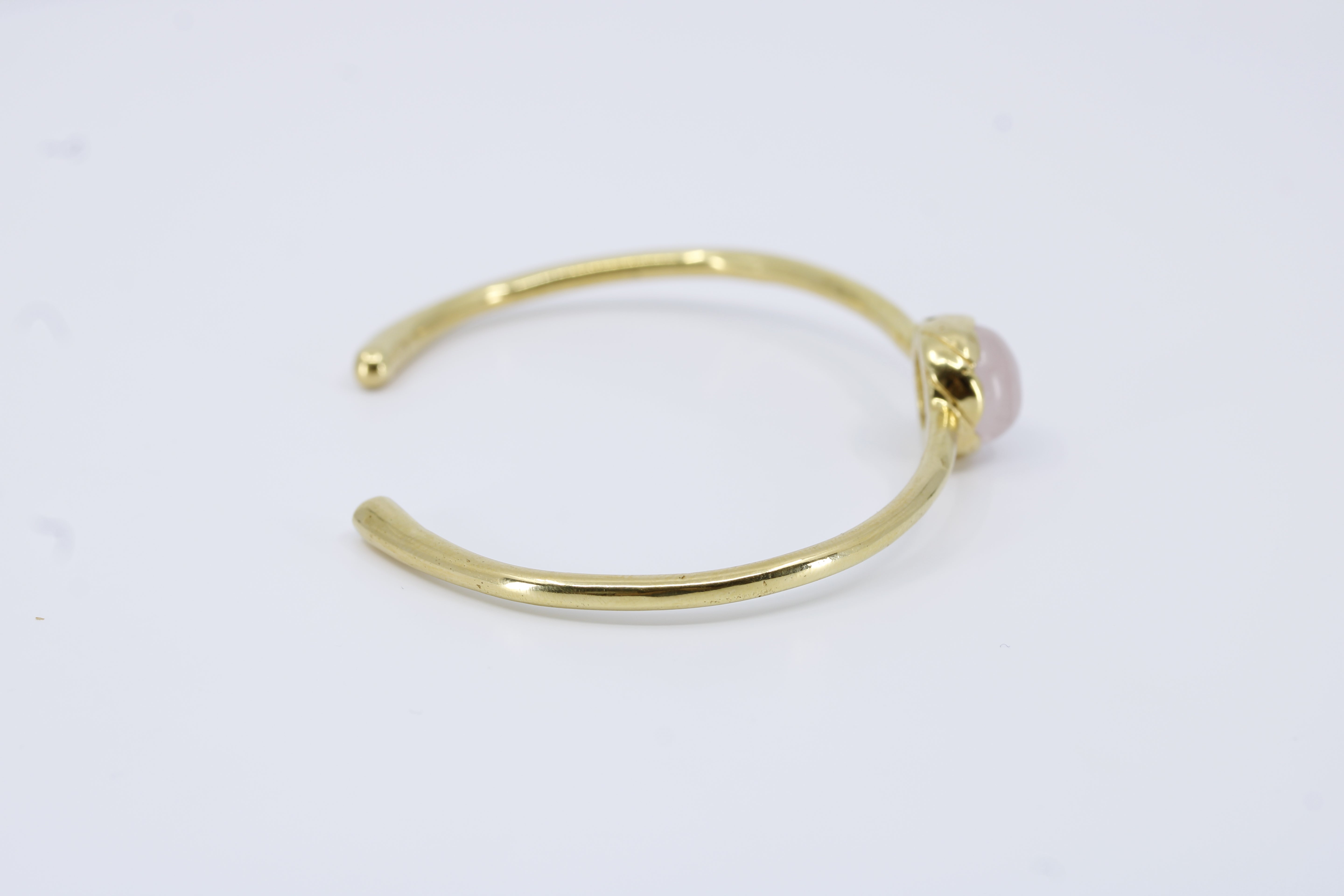 Il Gattopardo Domed Rose Quartz Cuff Bracelet