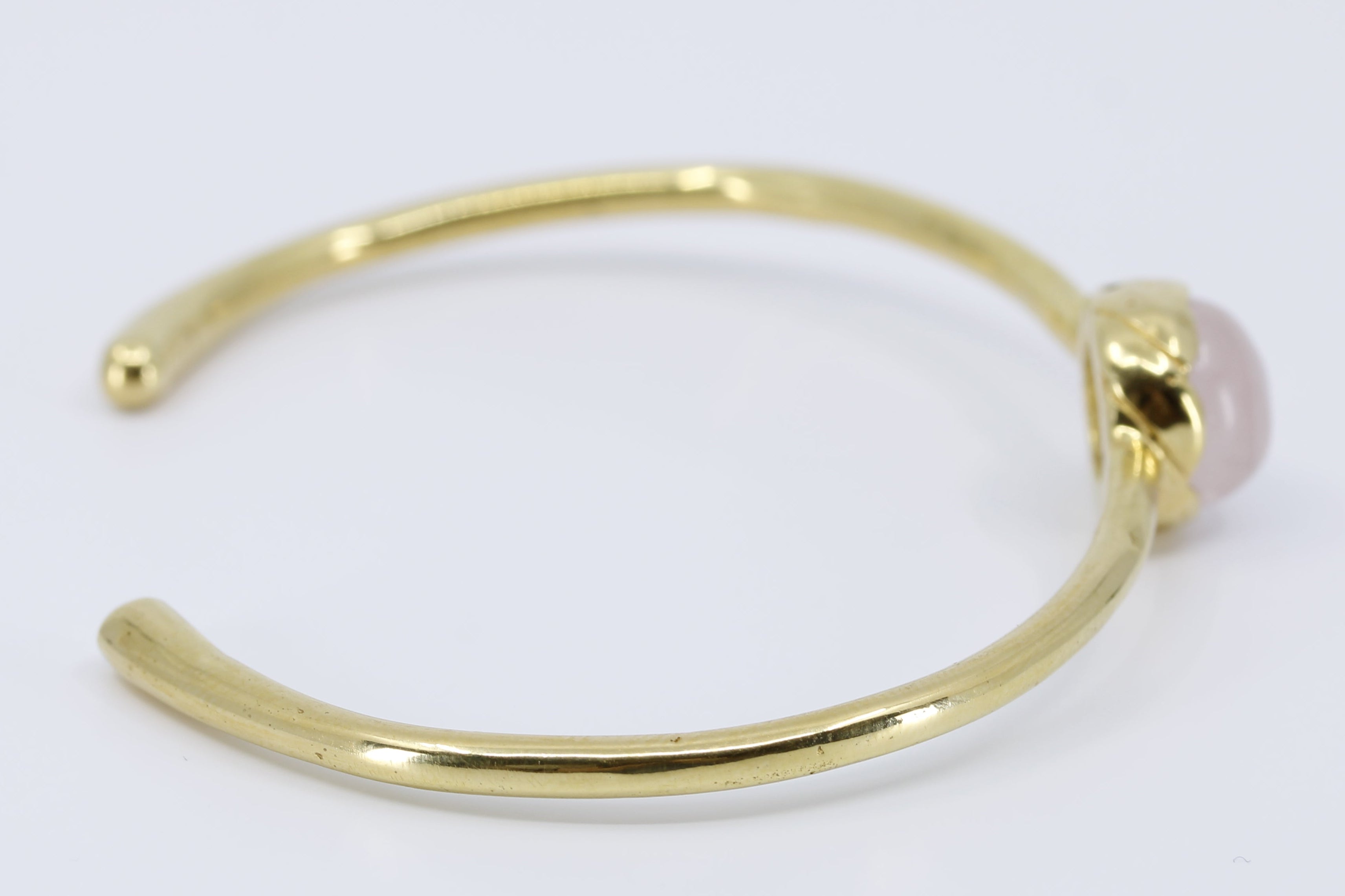 AURORA Domed Rose Quartz Cuff Bracelet