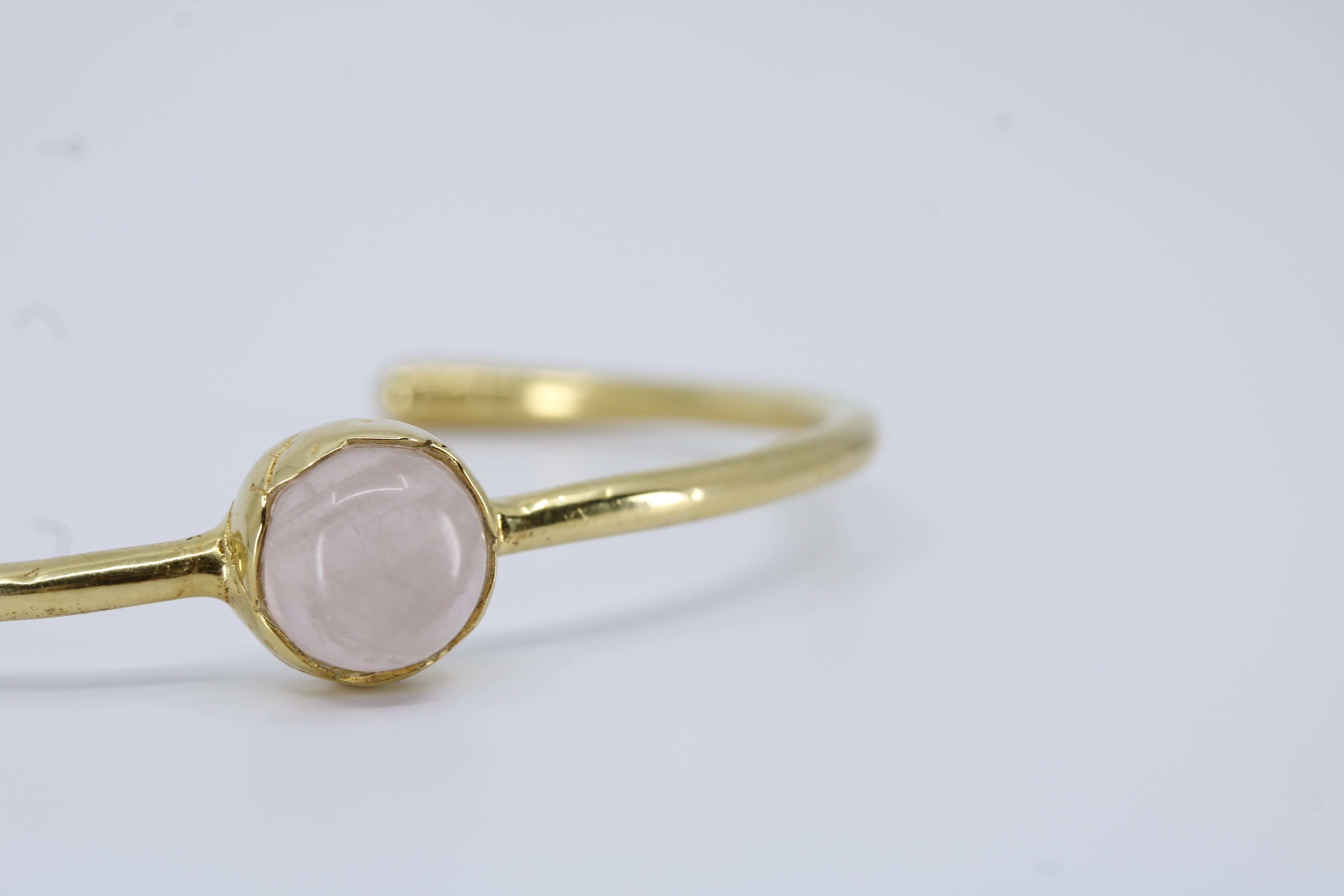 Il Gattopardo Domed Rose Quartz Cuff Bracelet