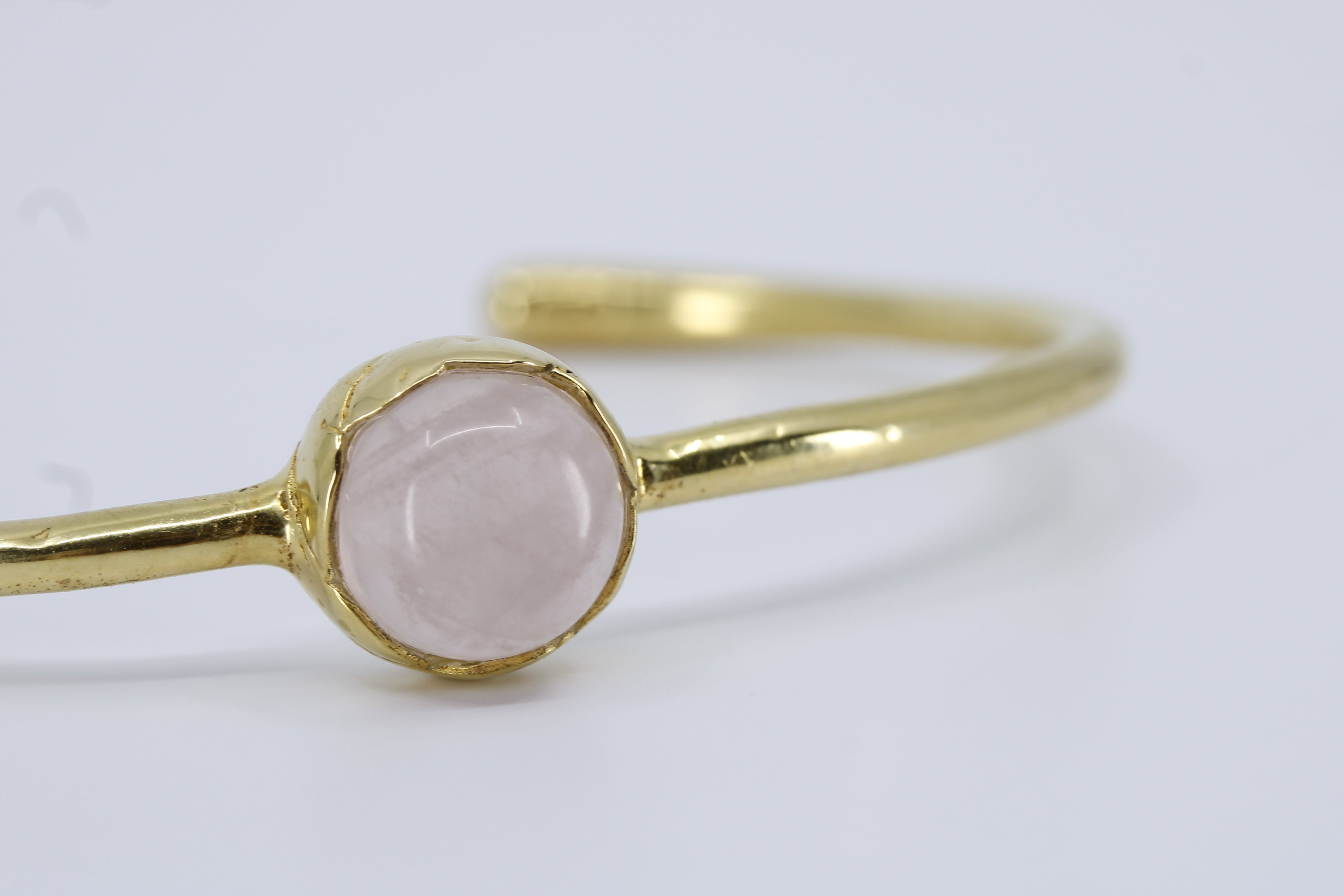 AURORA Domed Rose Quartz Cuff Bracelet
