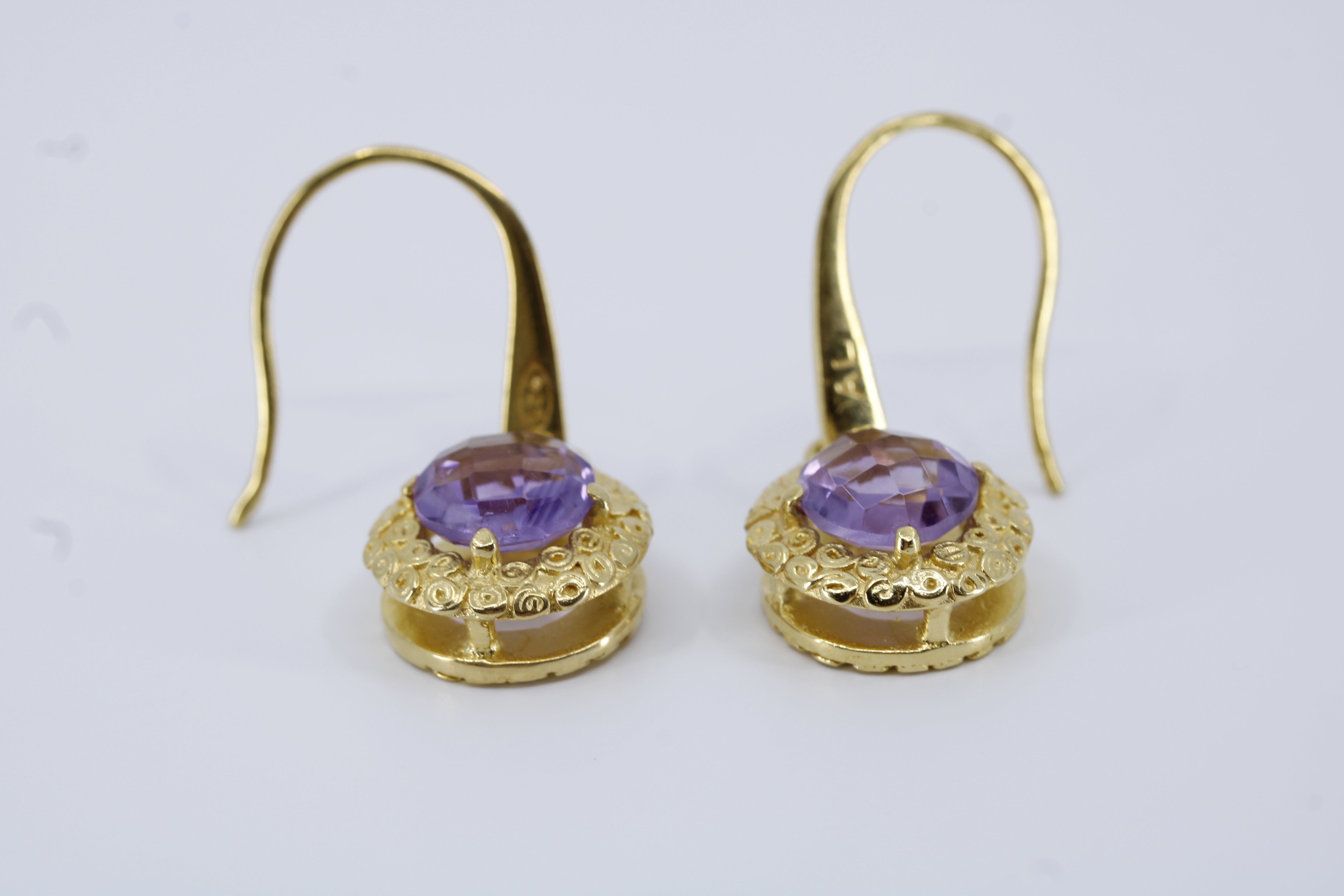 Il Gattopardo Amethyst Bezel Earrings