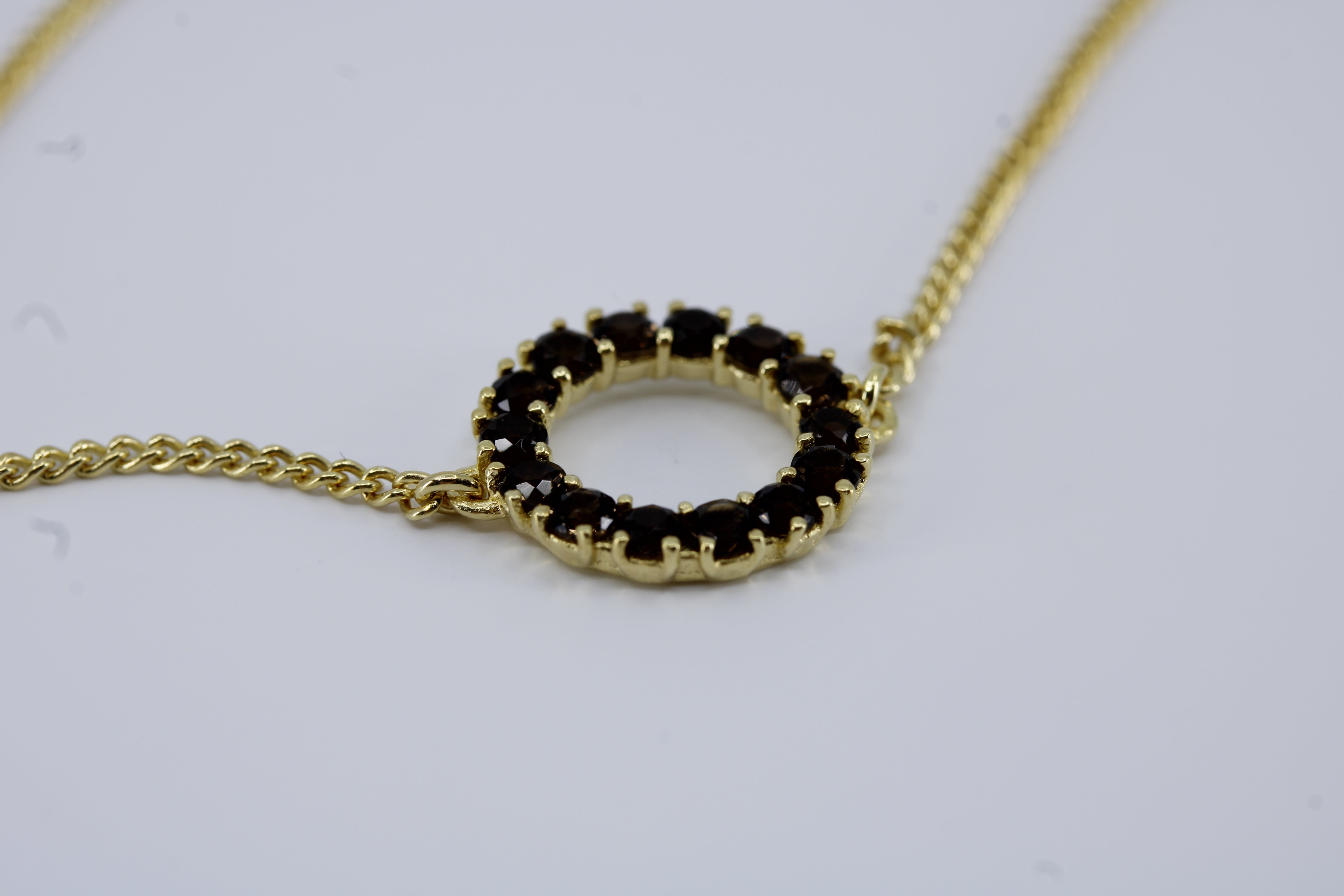 Salina Chain Link Bracelet with Smoky Quartz