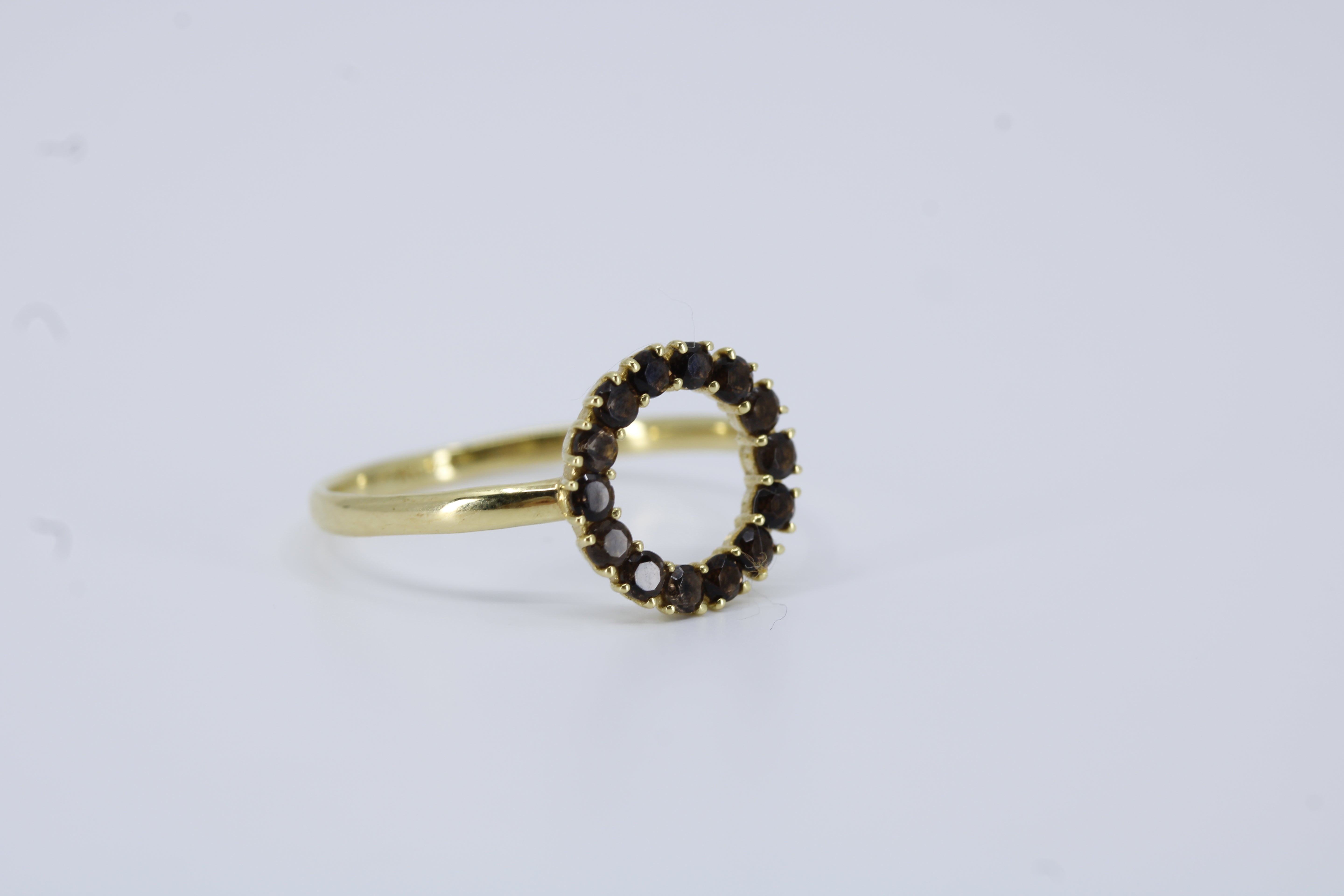 Salina Band Ring with Smoky Quartz