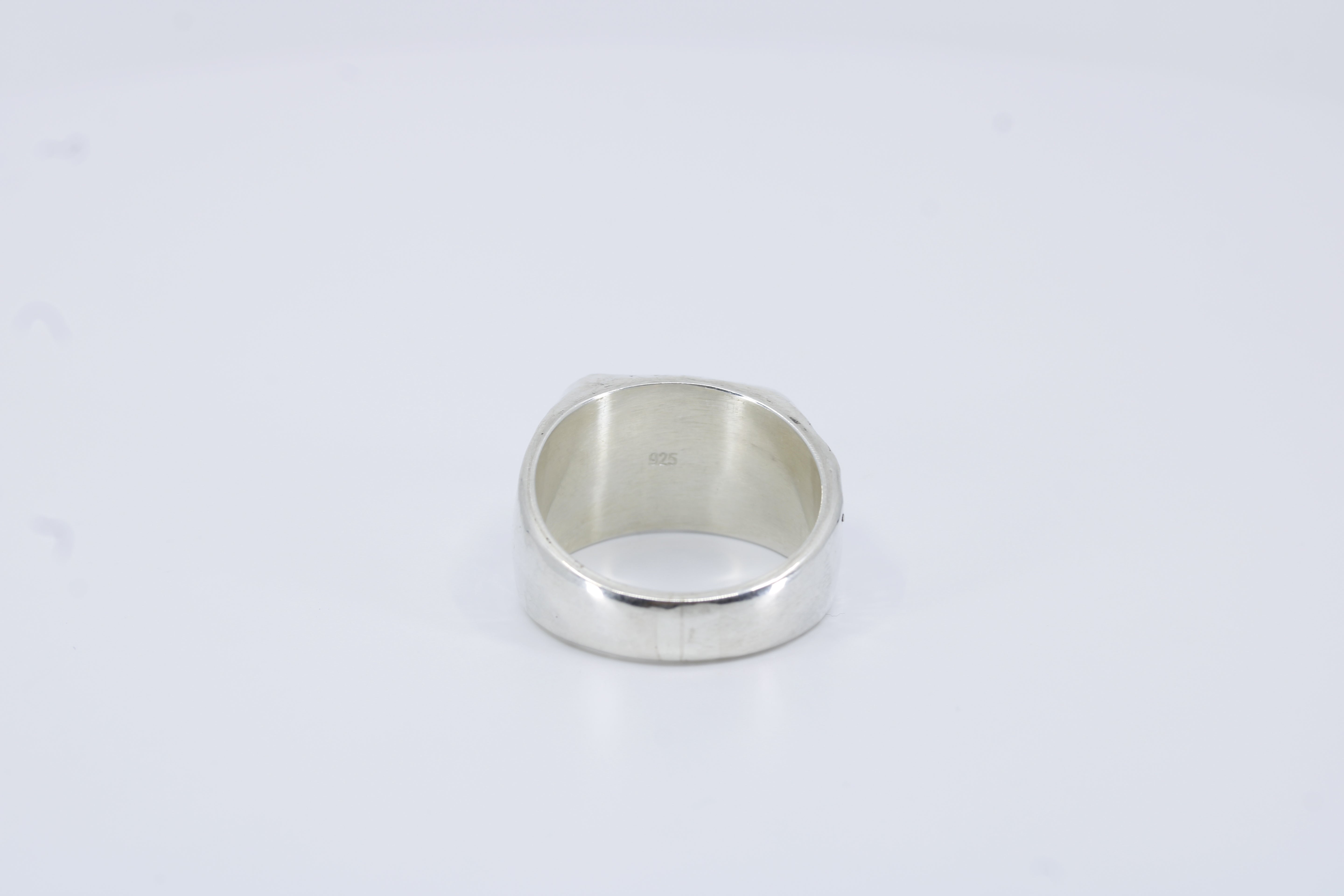 AL CANAL Signet Ring with Black Crystal