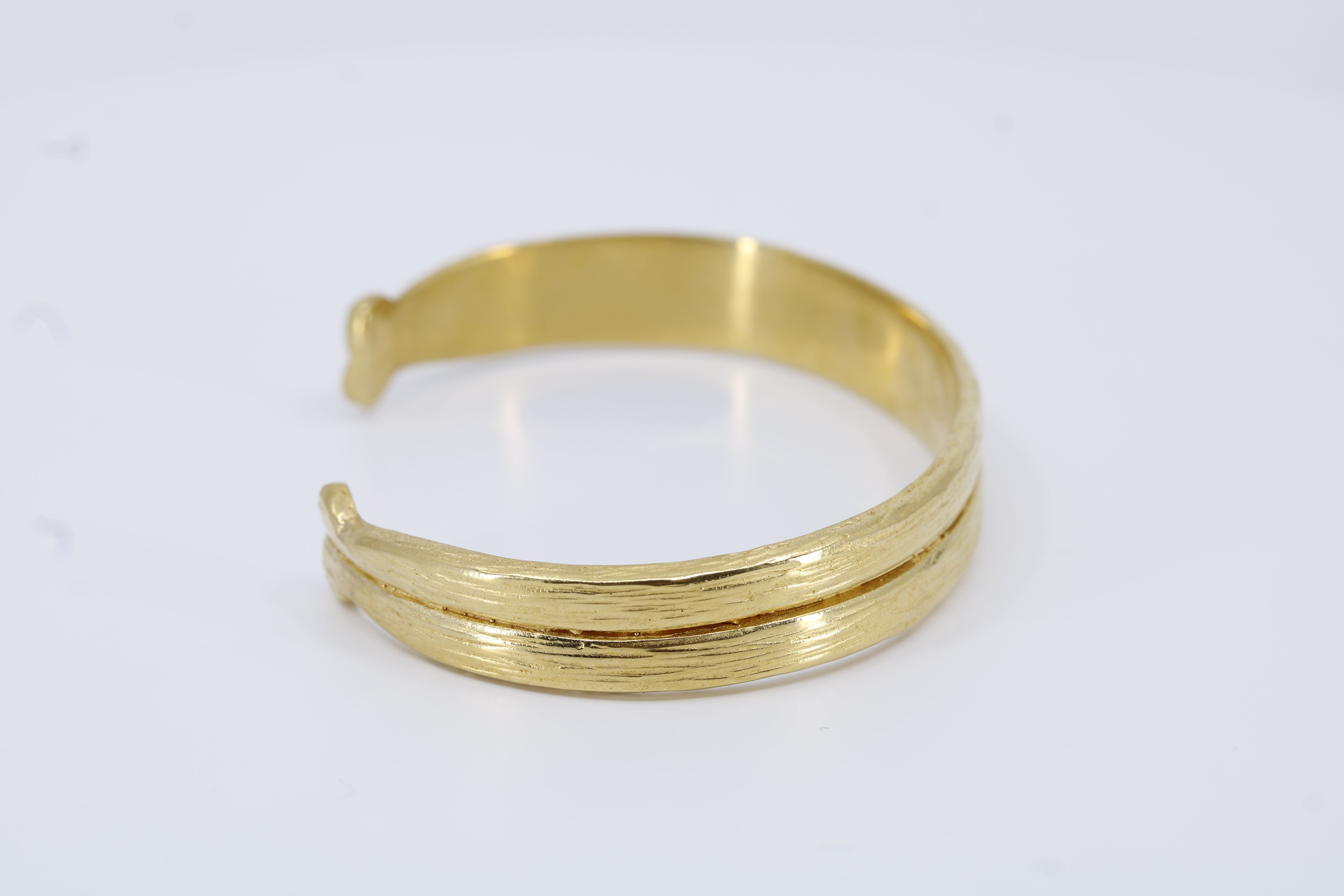 AL CANAL 18K Gold Vermeil Two Row Cuff Bracelet