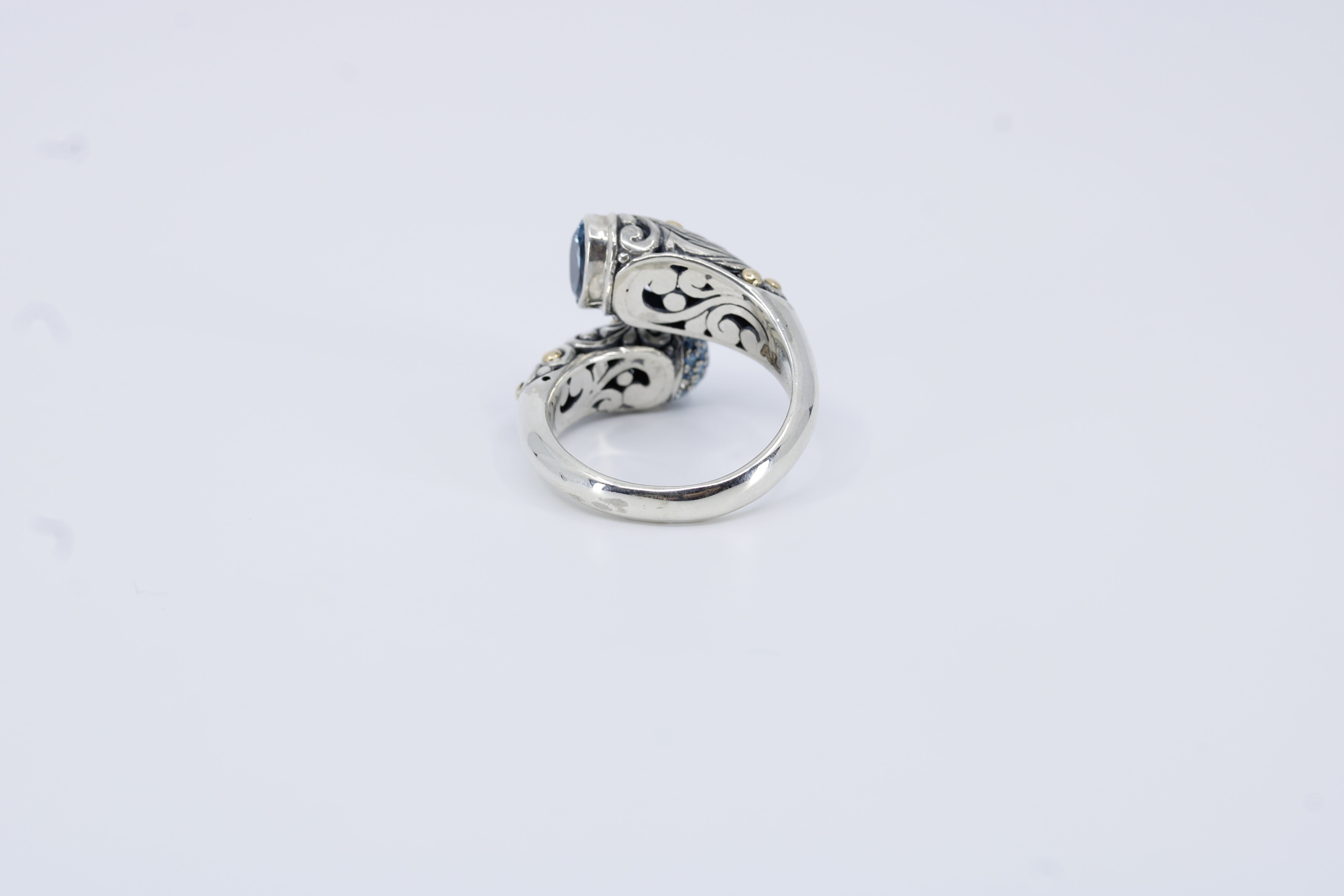 Casa Bali Blue Topaz Bypass Ring