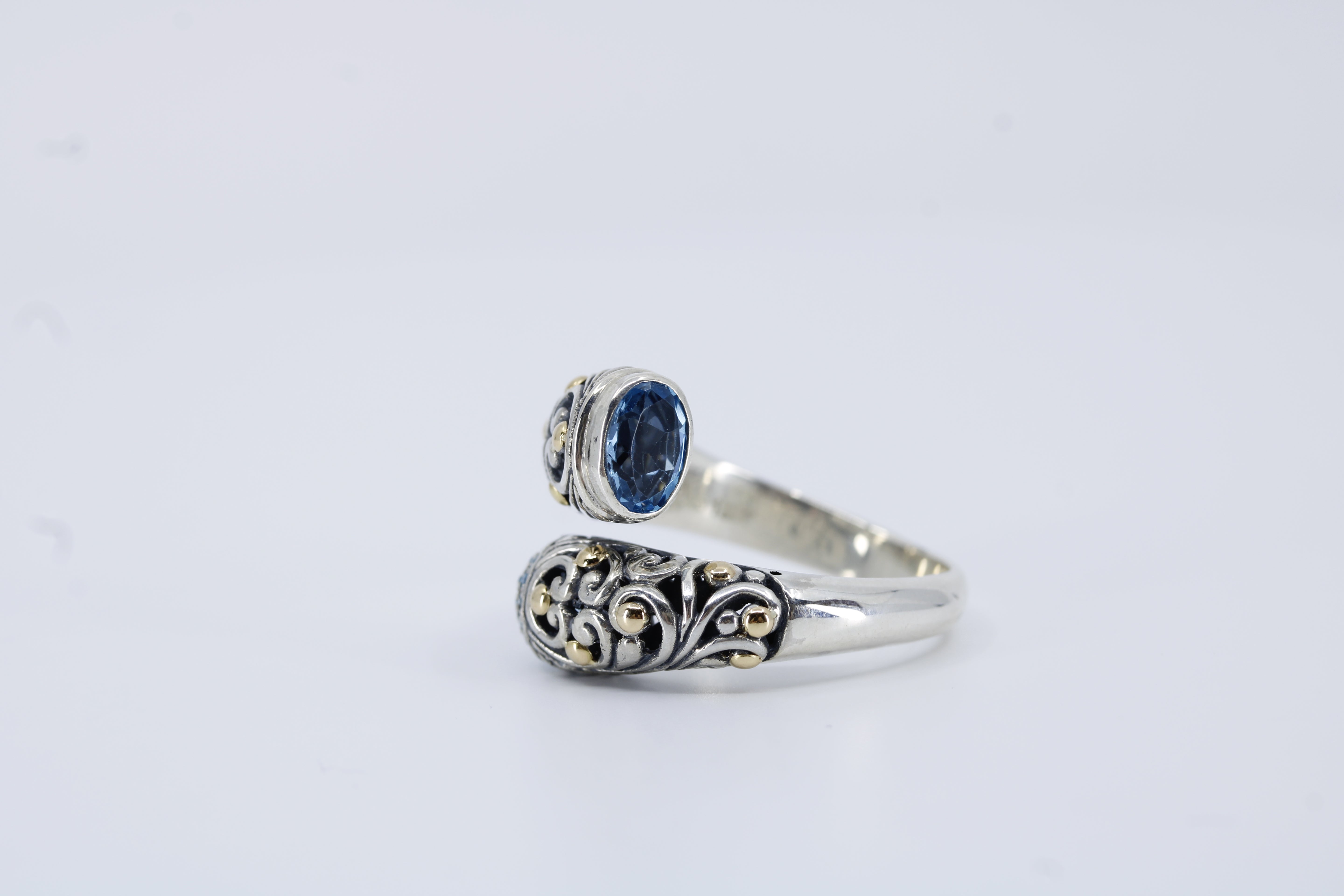Casa Bali Blue Topaz Bypass Ring
