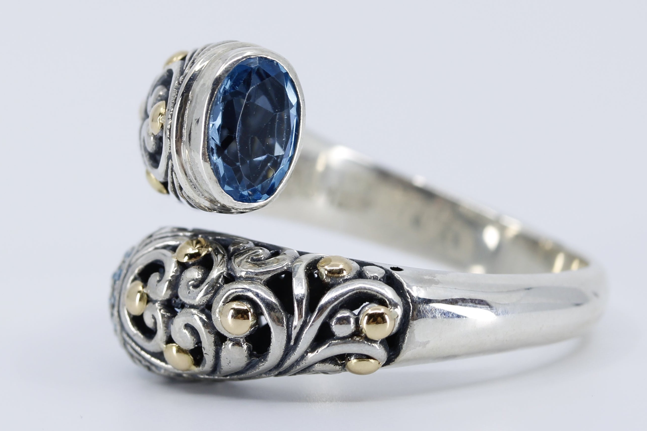 ALBA Blue Topaz Bypass Ring